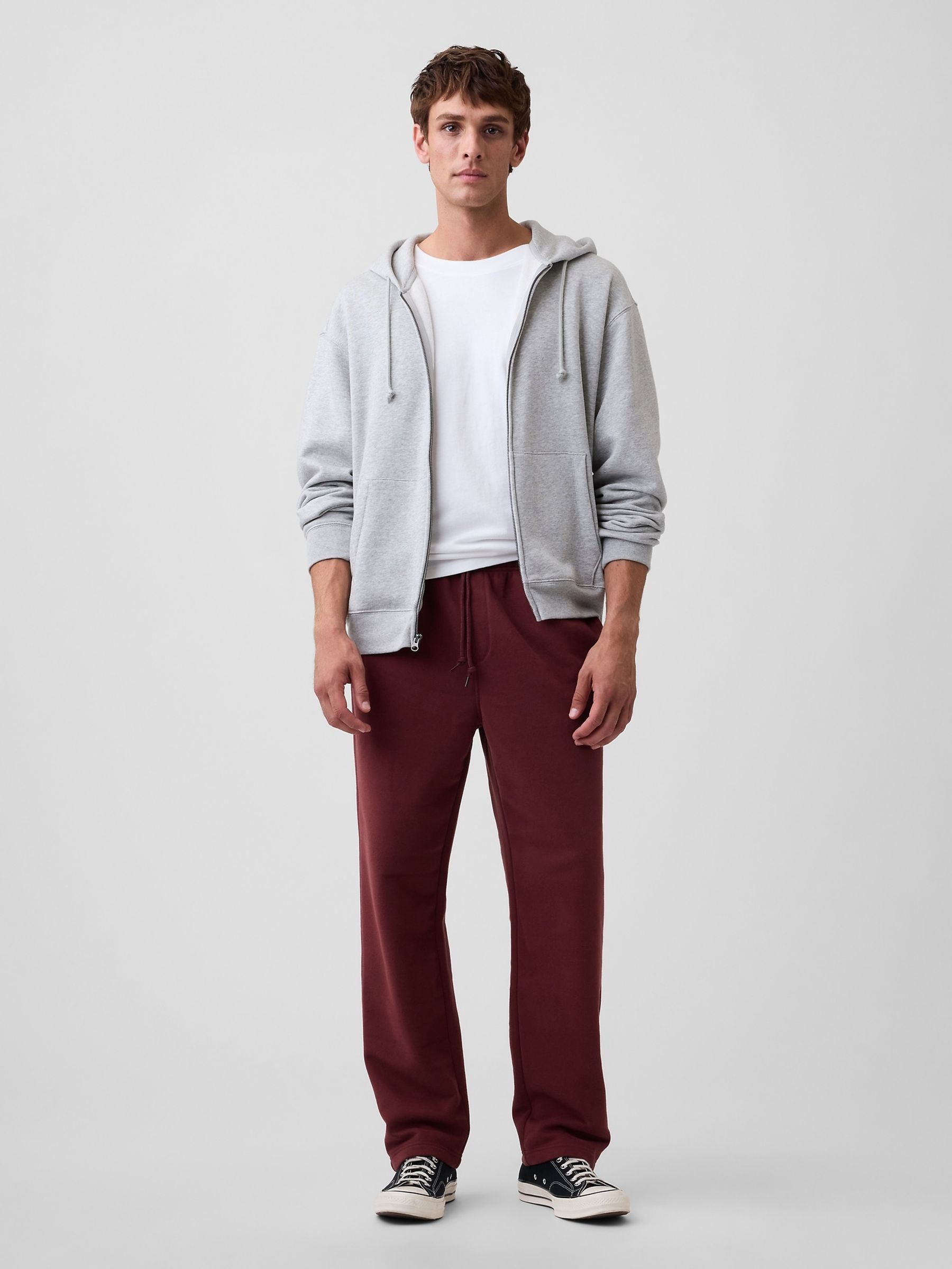 Burgundy Red Vintage Soft Straight-Leg Joggers - Image 3 of 5