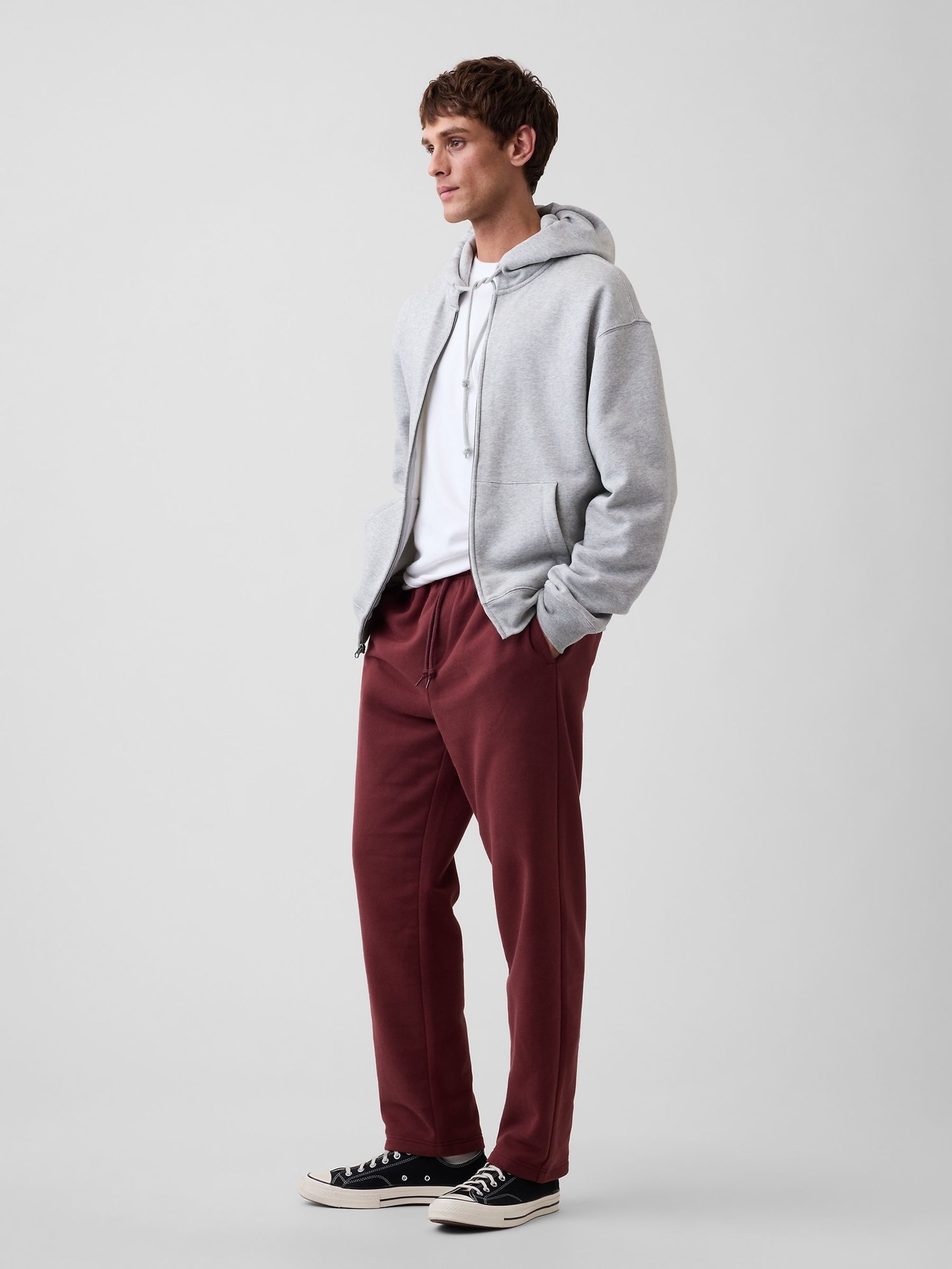 Burgundy Red Vintage Soft Straight-Leg Joggers - Image 4 of 5