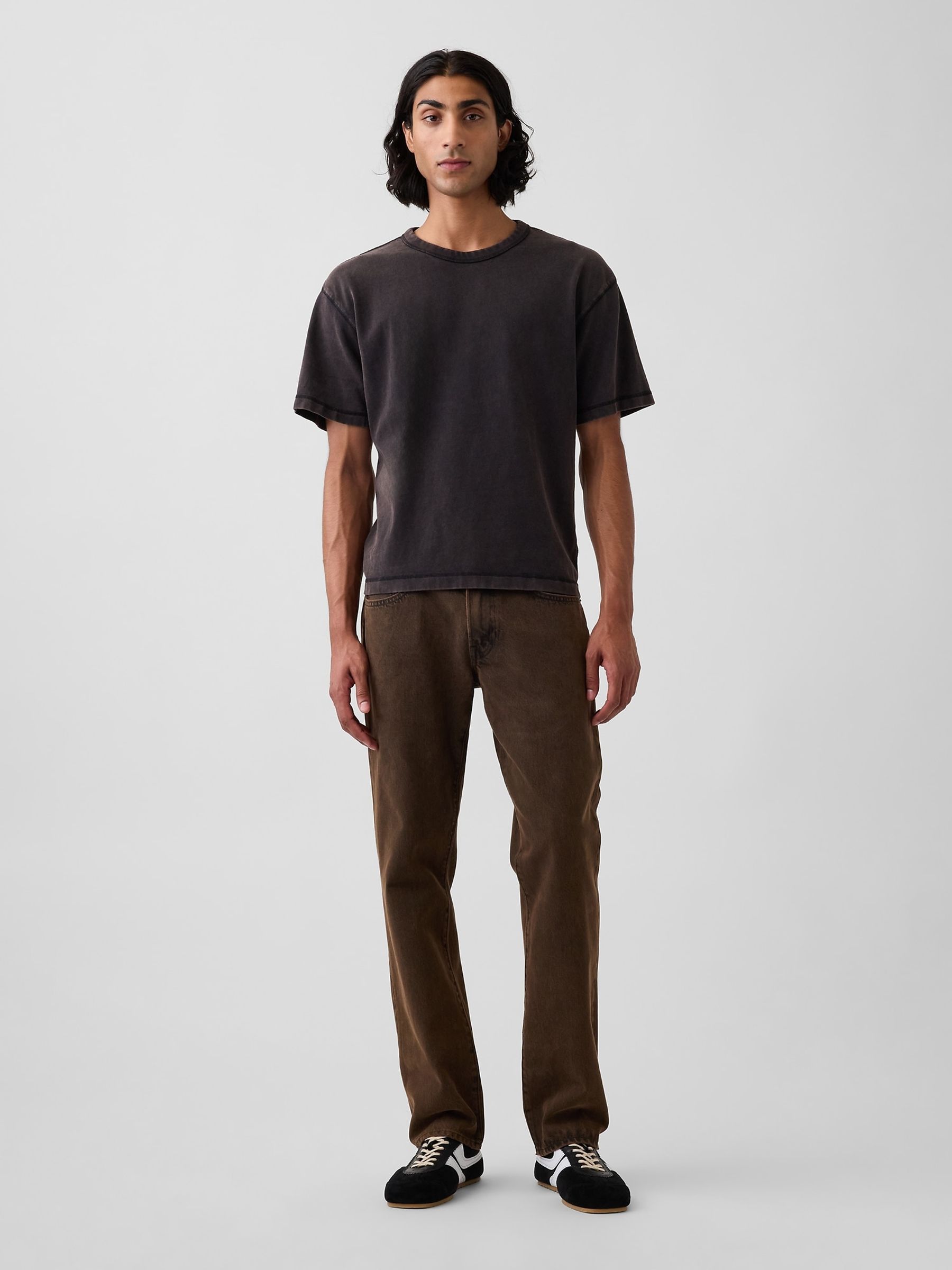 Brown Canvas Relaxed Straight Jeans - Image 5 of 6