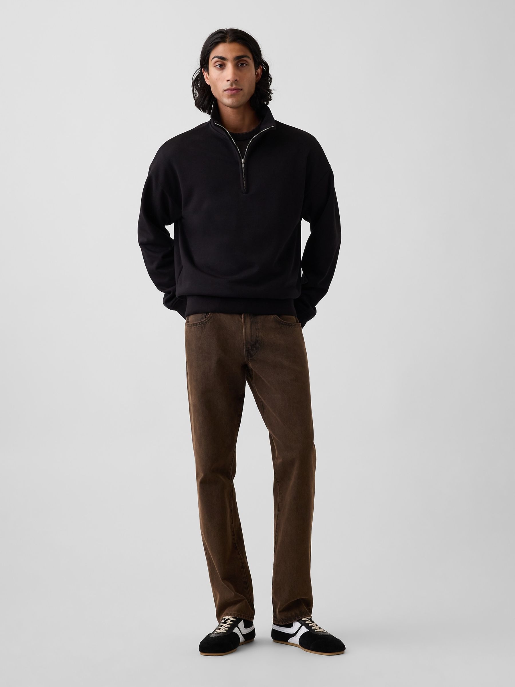 Brown Canvas Relaxed Straight Jeans - Image 6 of 6