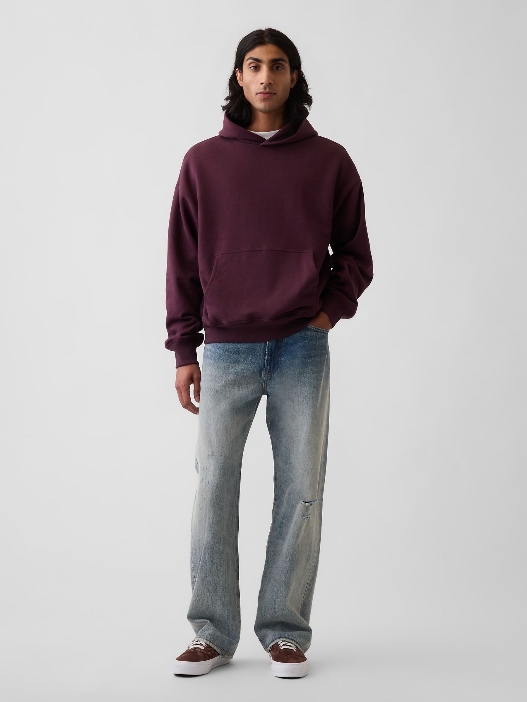 Burgundy Heavyweight Oversized Hoodie - Image 3 of 4