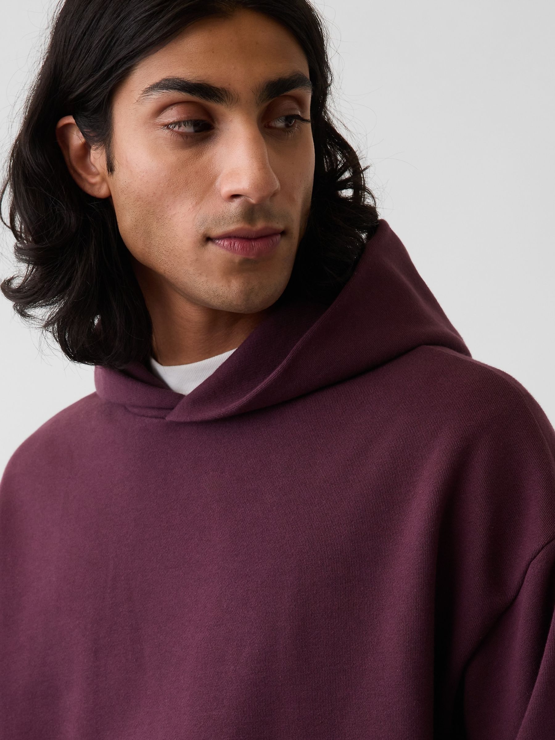 Burgundy Heavyweight Oversized Hoodie - Image 4 of 4 Burgundy Heavyweight Oversized Hoodie - Image 4 of 4