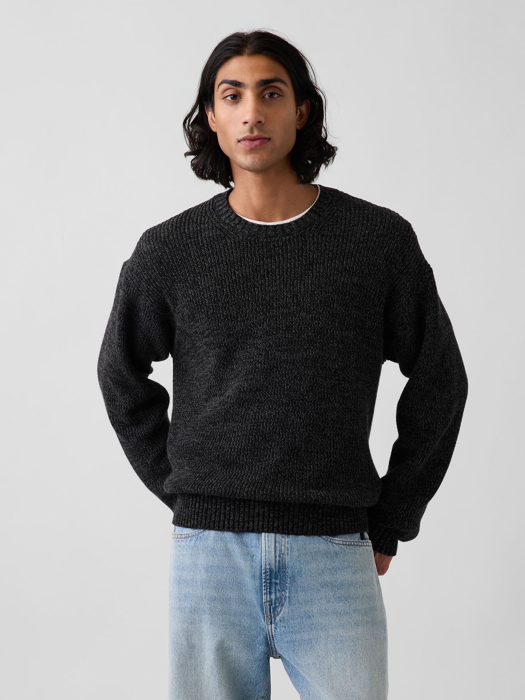 Black Relaxed Shaker Jumper - Image 1 of 4