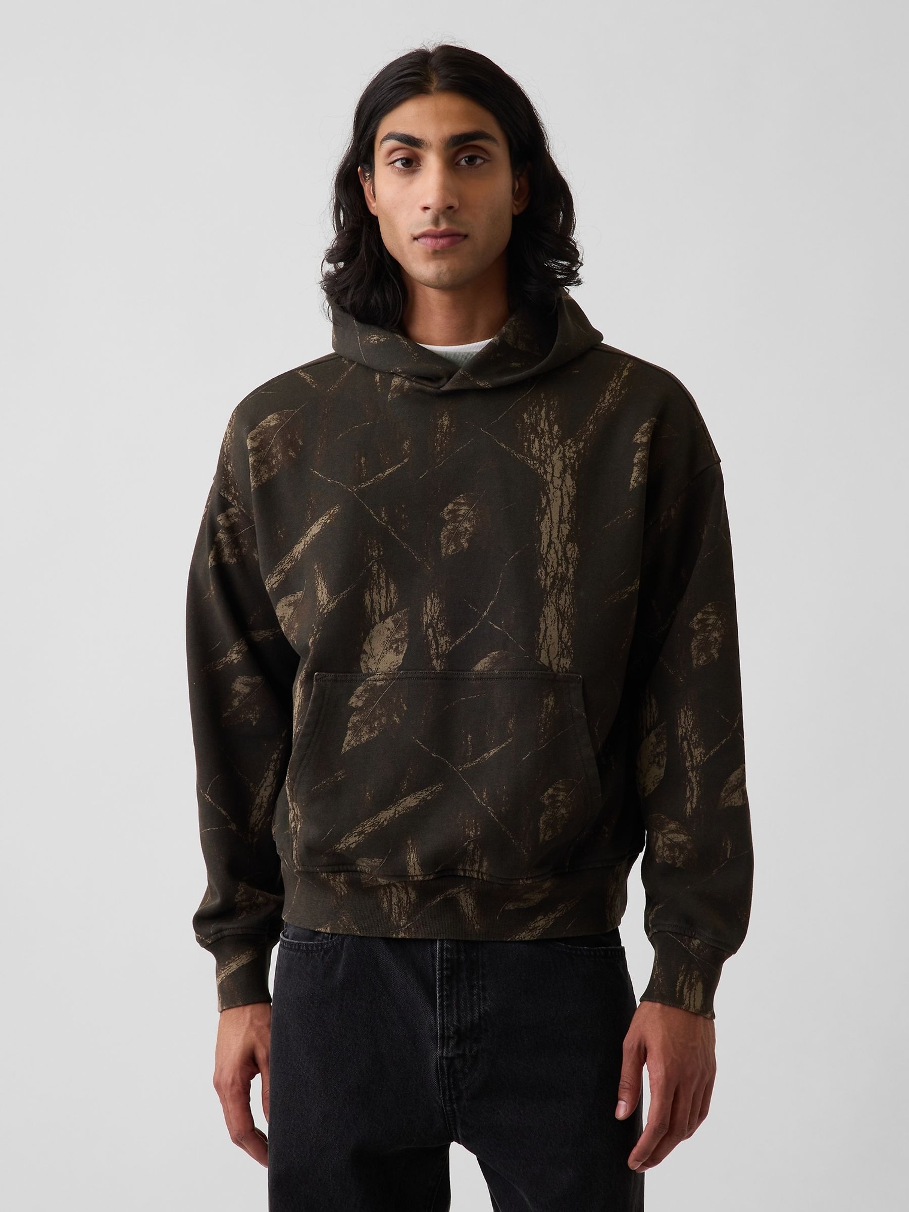Brown Camo Heavyweight Oversized Hoodie - Image 3 of 5