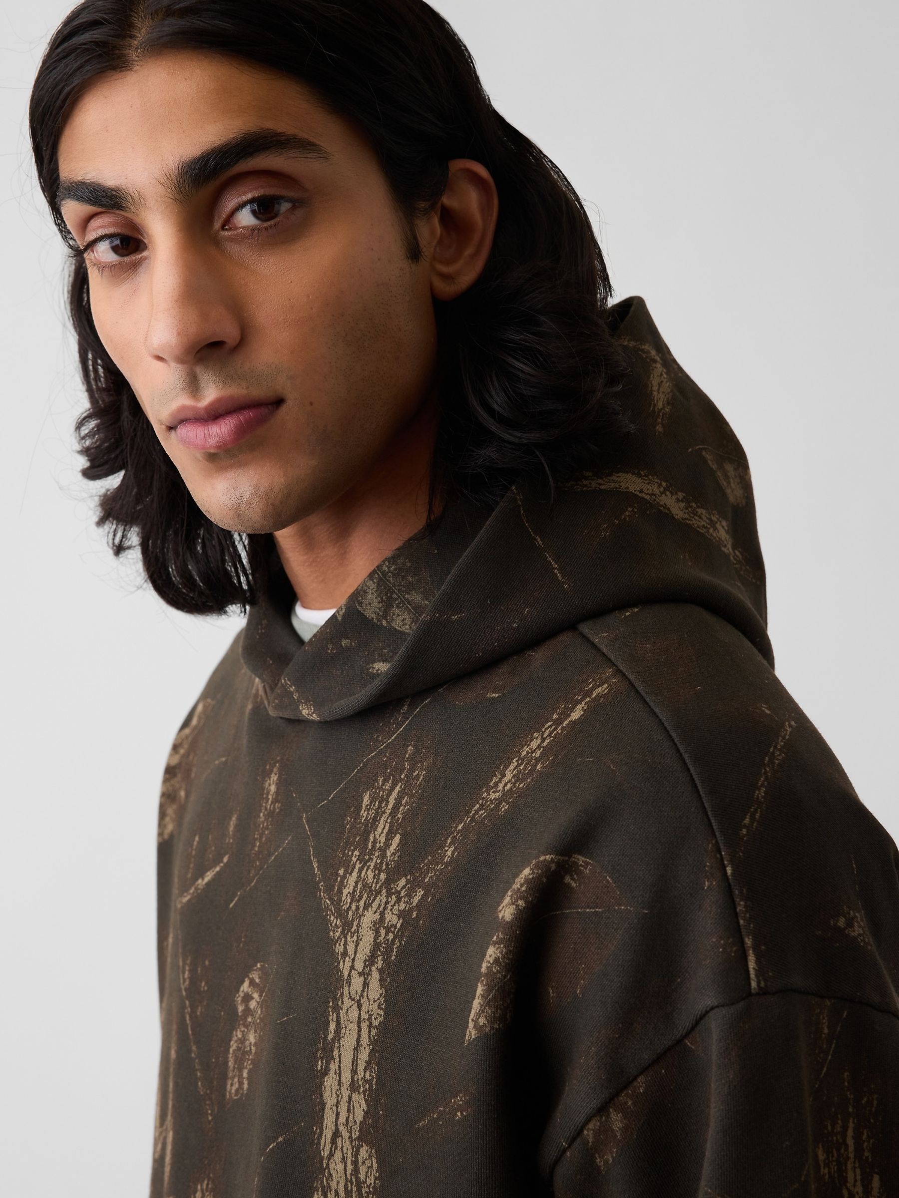 Brown Camo Heavyweight Oversized Hoodie - Image 5 of 5