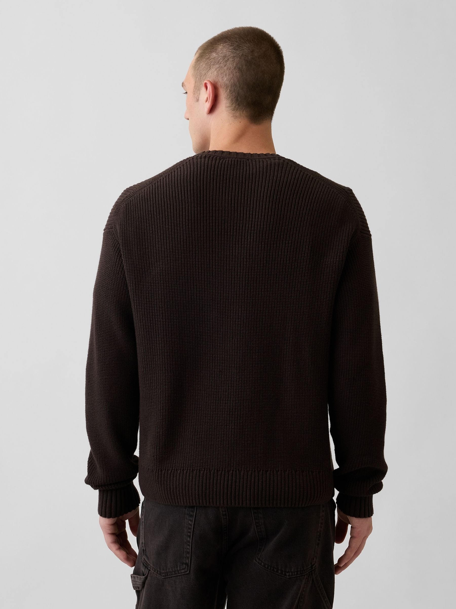 Dark Brown Relaxed Shaker Jumper - Image 2 of 3