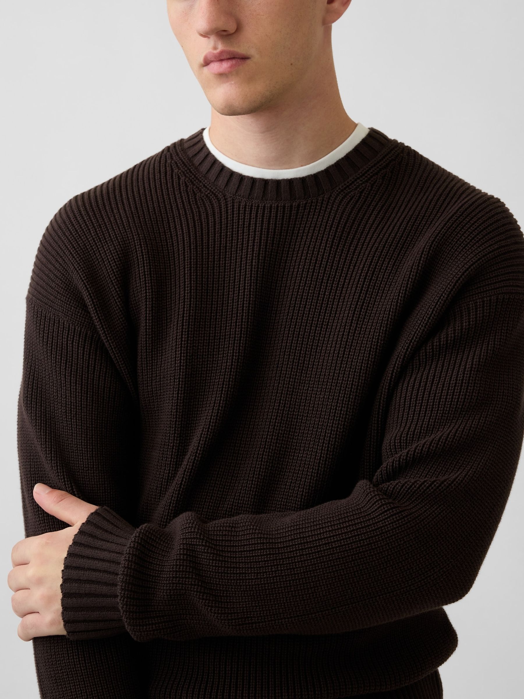 Dark Brown Relaxed Shaker Jumper - Image 3 of 3