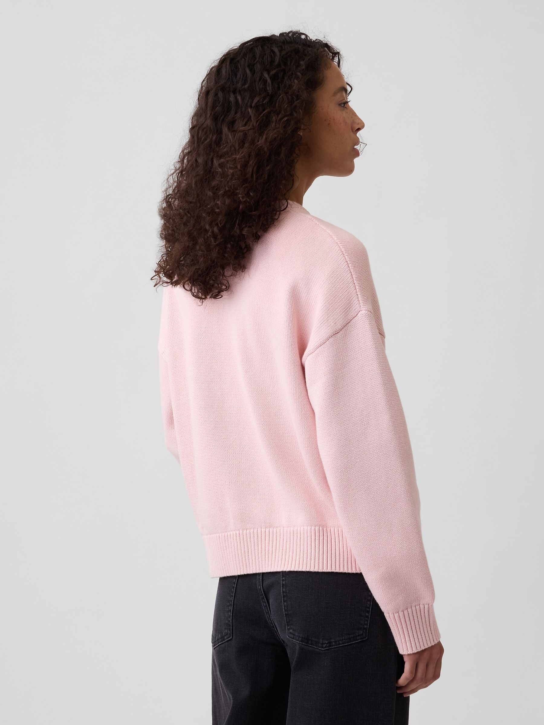 Pink Relaxed Crew Neck Jumper - Image 2 of 4