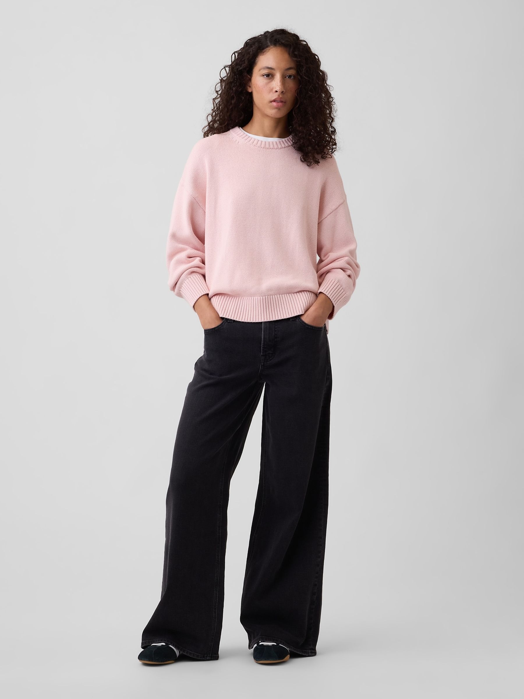 Pink Relaxed Crew Neck Jumper - Image 3 of 4