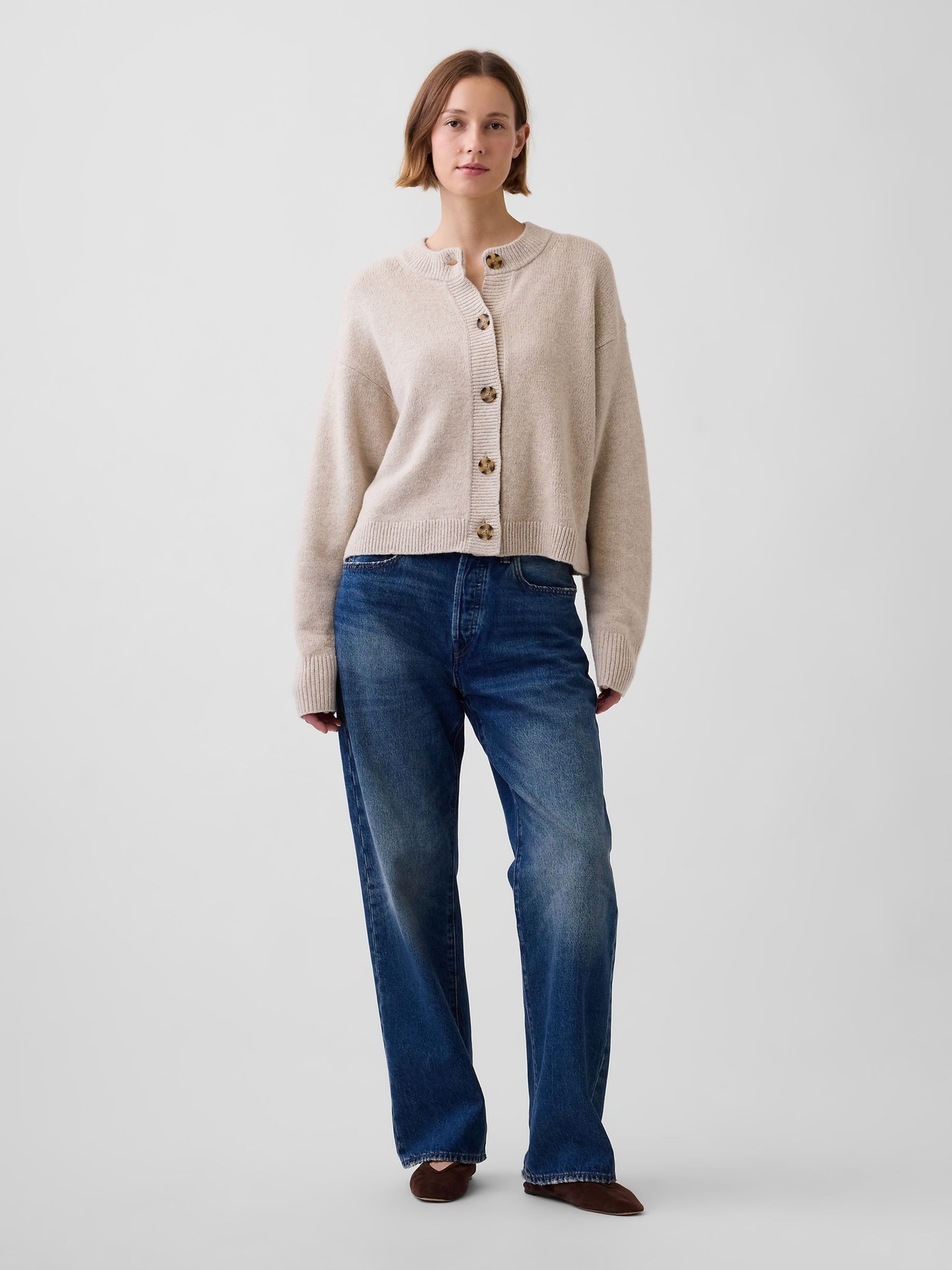 Beige CashSoft Oversized Chunky Cardigan - Image 3 of 4