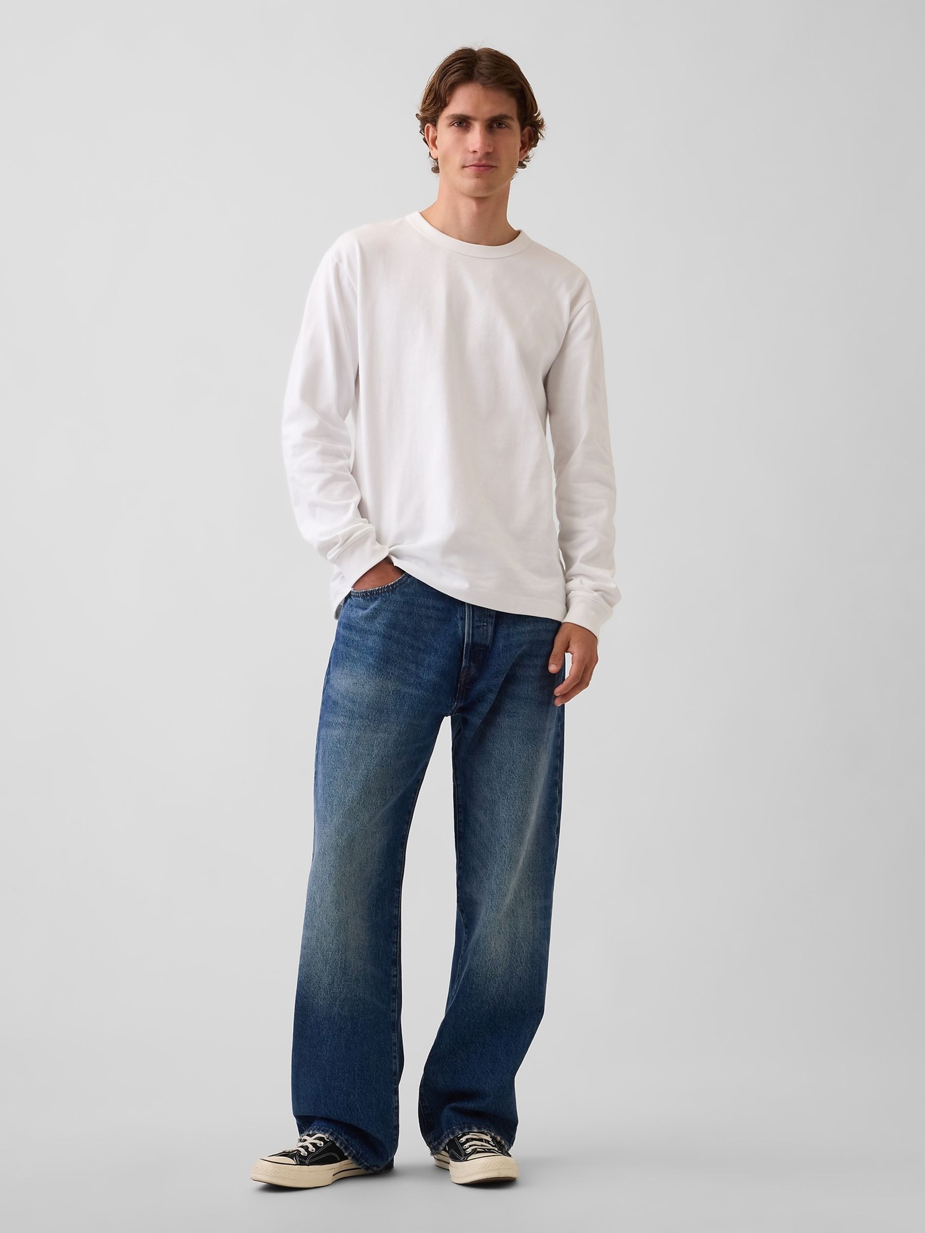 White Heavyweight Relaxed Long Sleeve T-Shirt - Image 3 of 4
