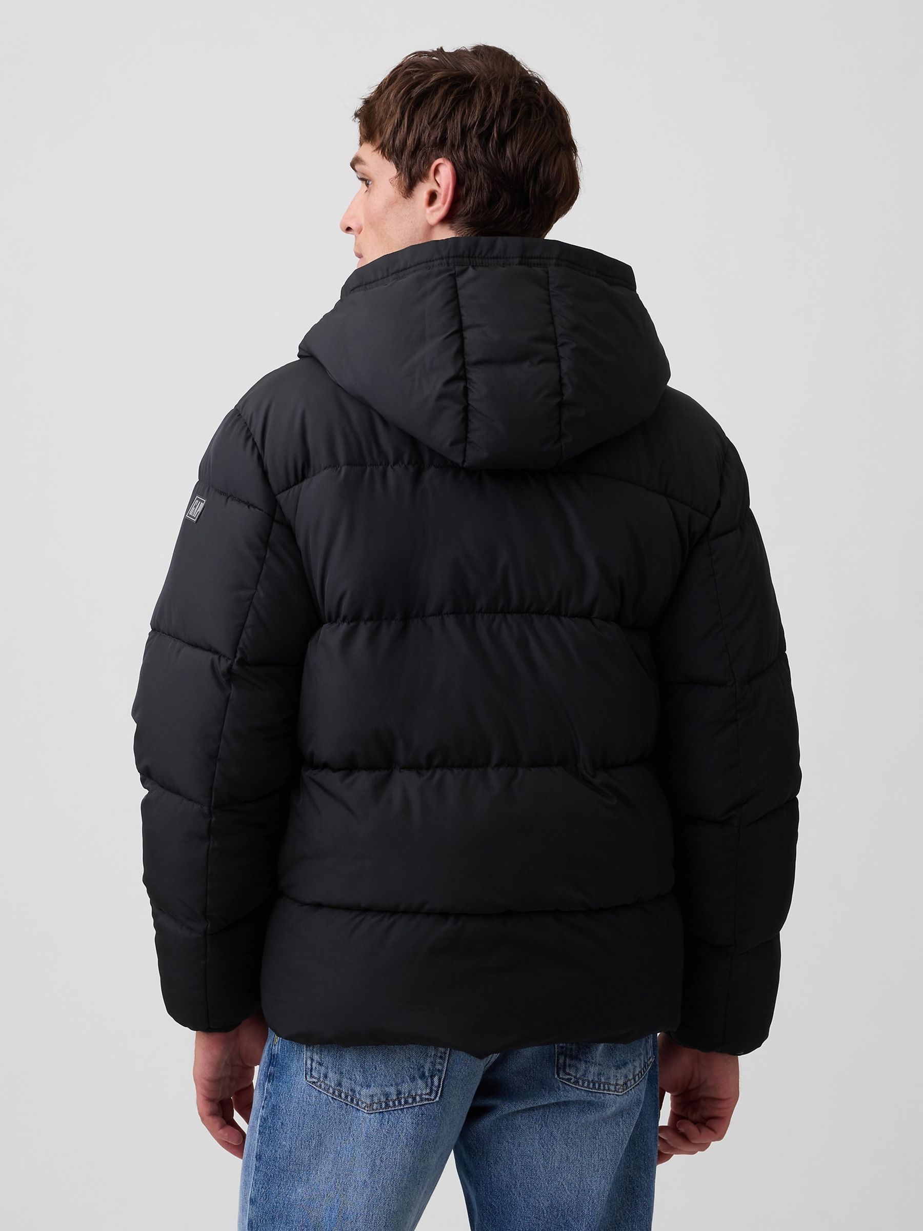 Black Relaxed Puffer Jacket - Image 2 of 4