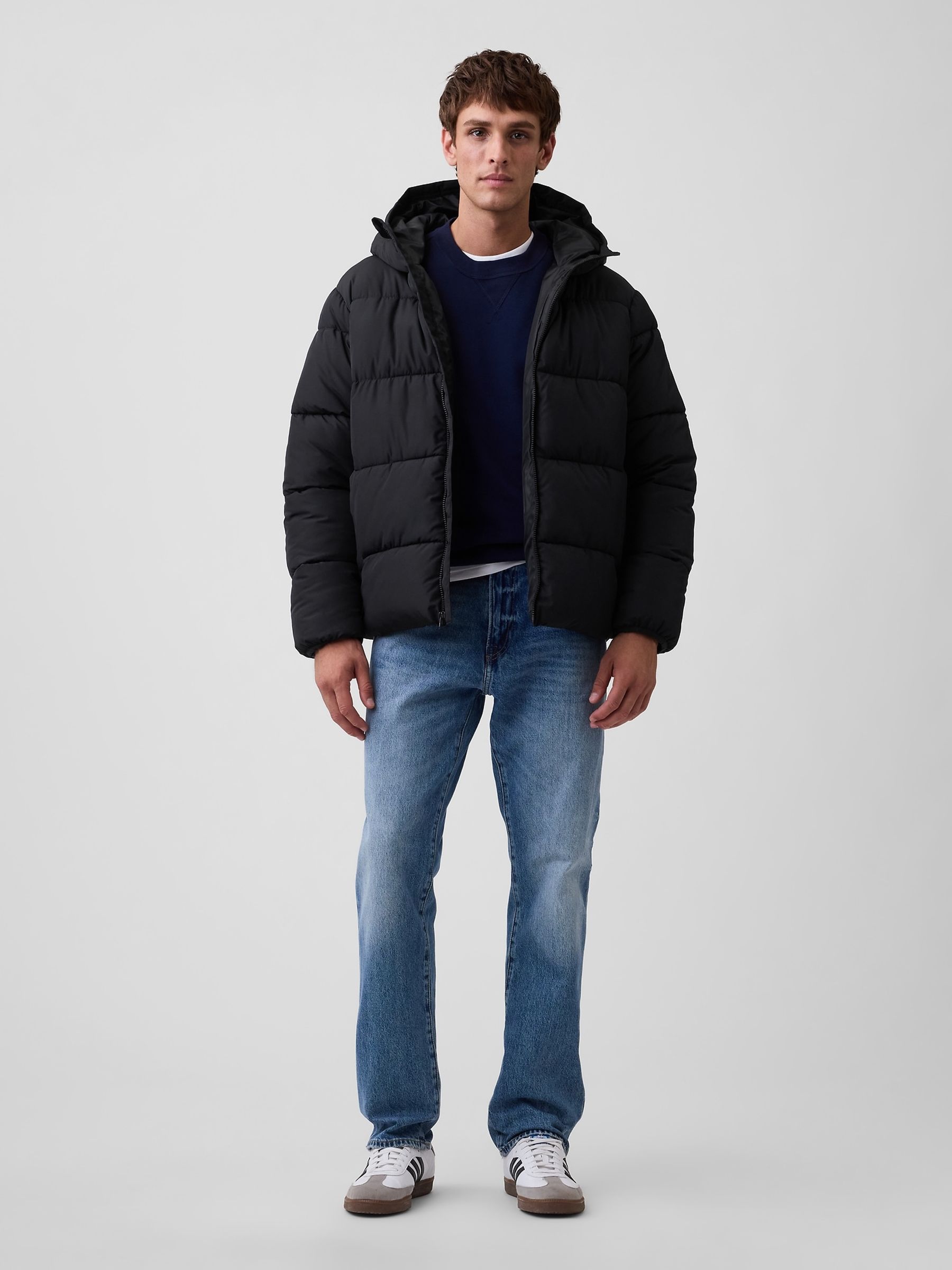 Black Relaxed Puffer Jacket - Image 3 of 4