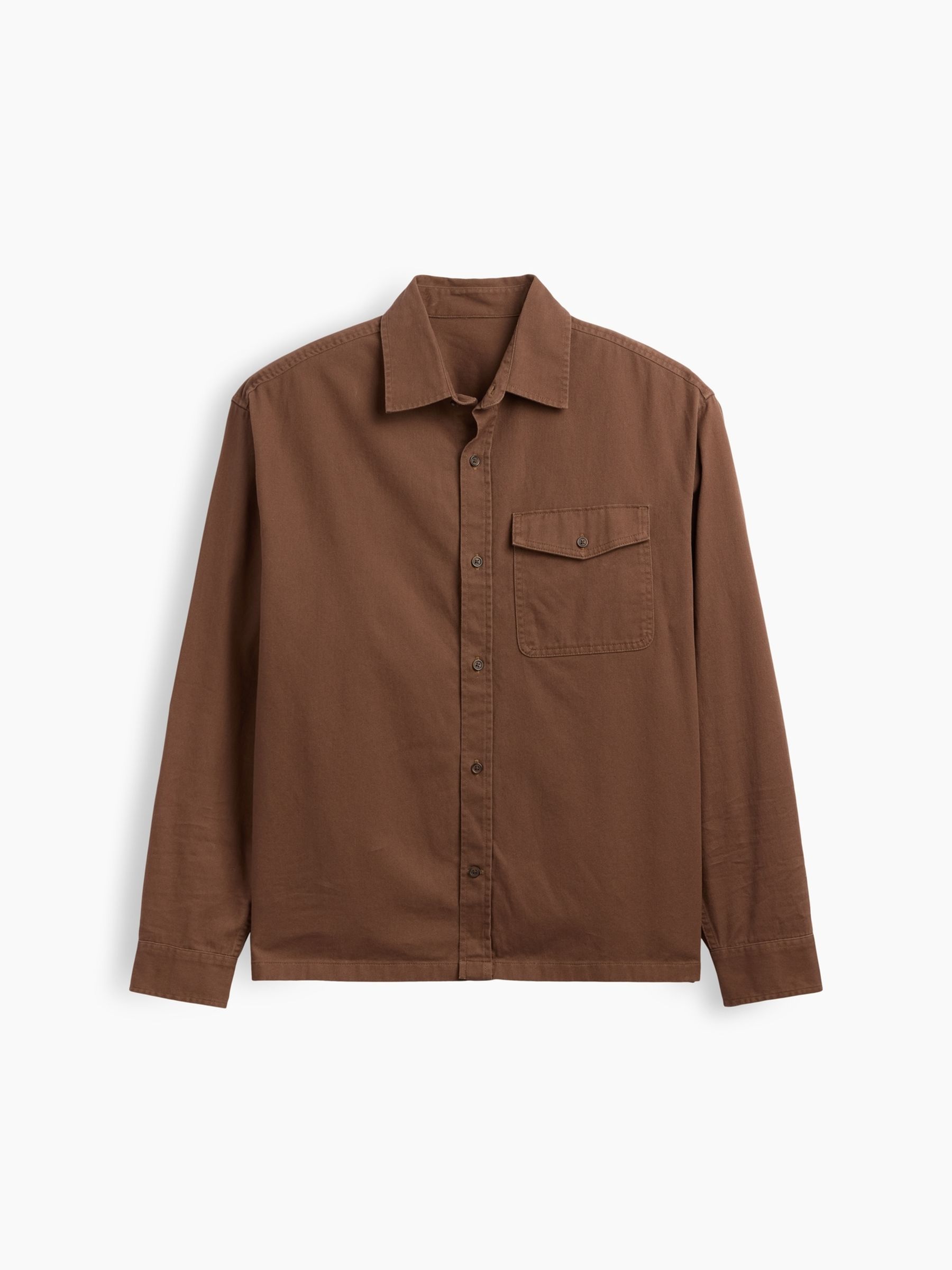Brown Boxy Fit Twill Shirt - Image 5 of 5
