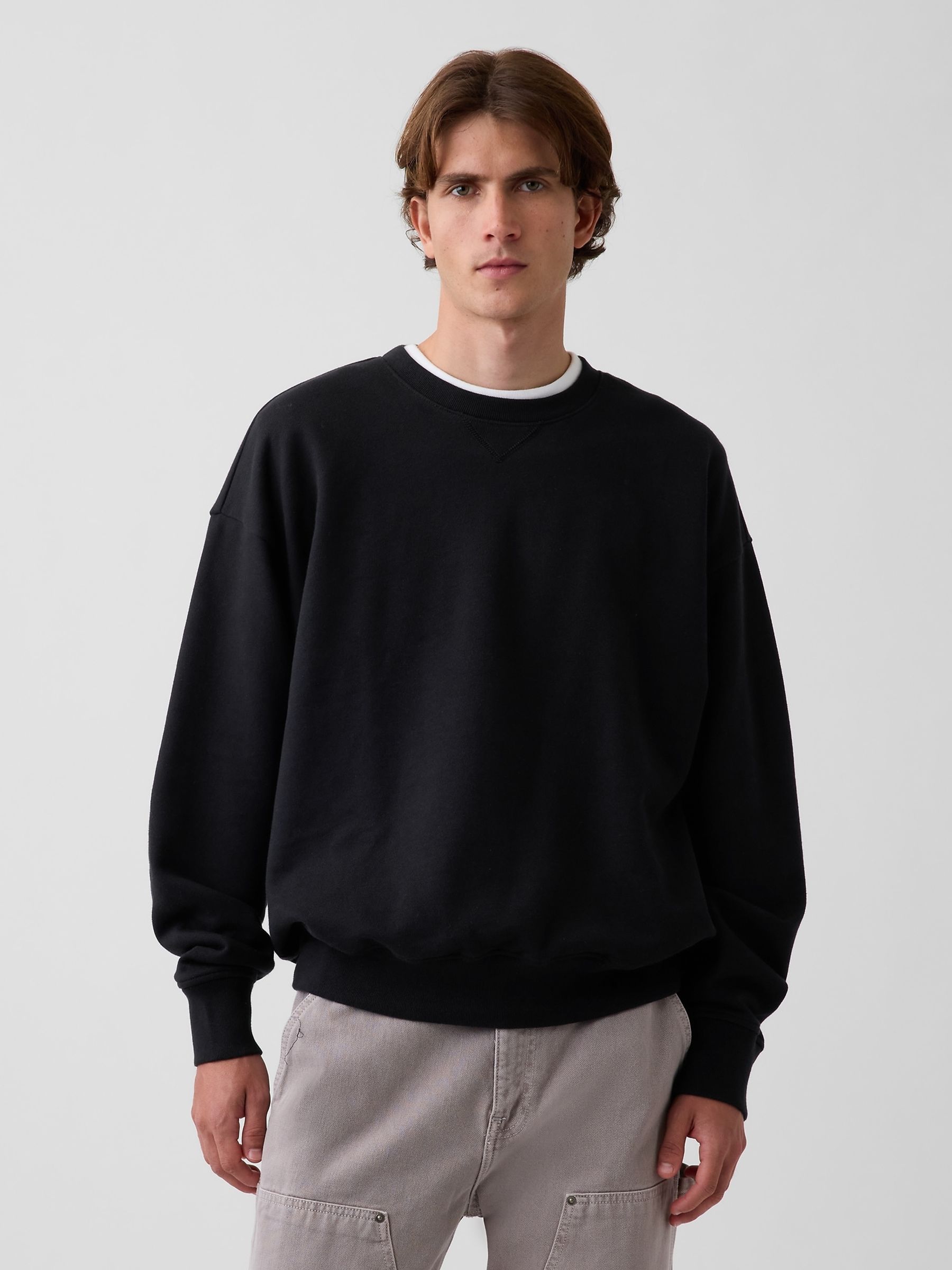 Black Heavyweight Oversized Sweatshirt - Image 1 of 5 Black Heavyweight Oversized Sweatshirt - Image 1 of 5
