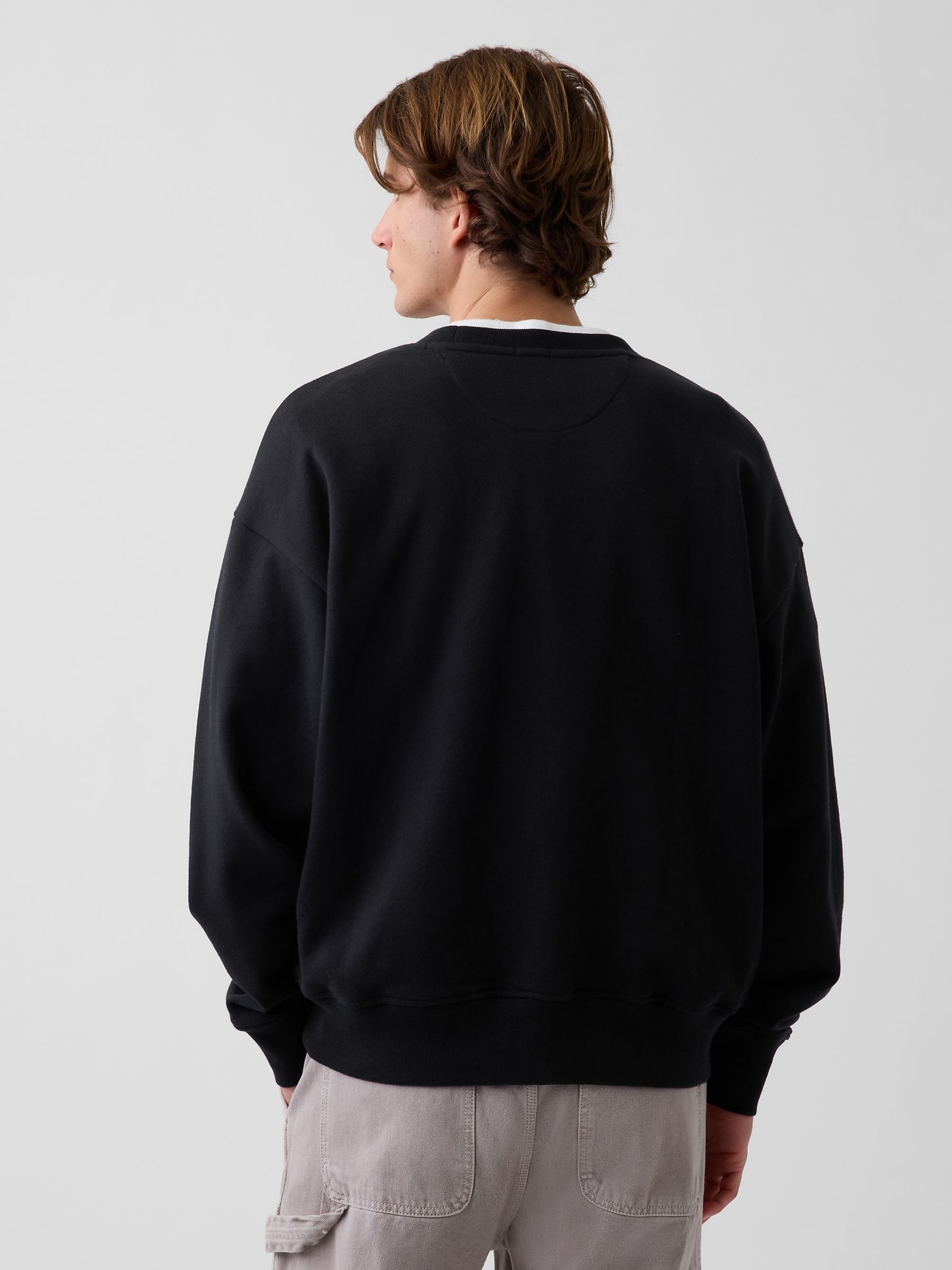 Black Heavyweight Oversized Sweatshirt - Image 2 of 5 Black Heavyweight Oversized Sweatshirt - Image 2 of 5