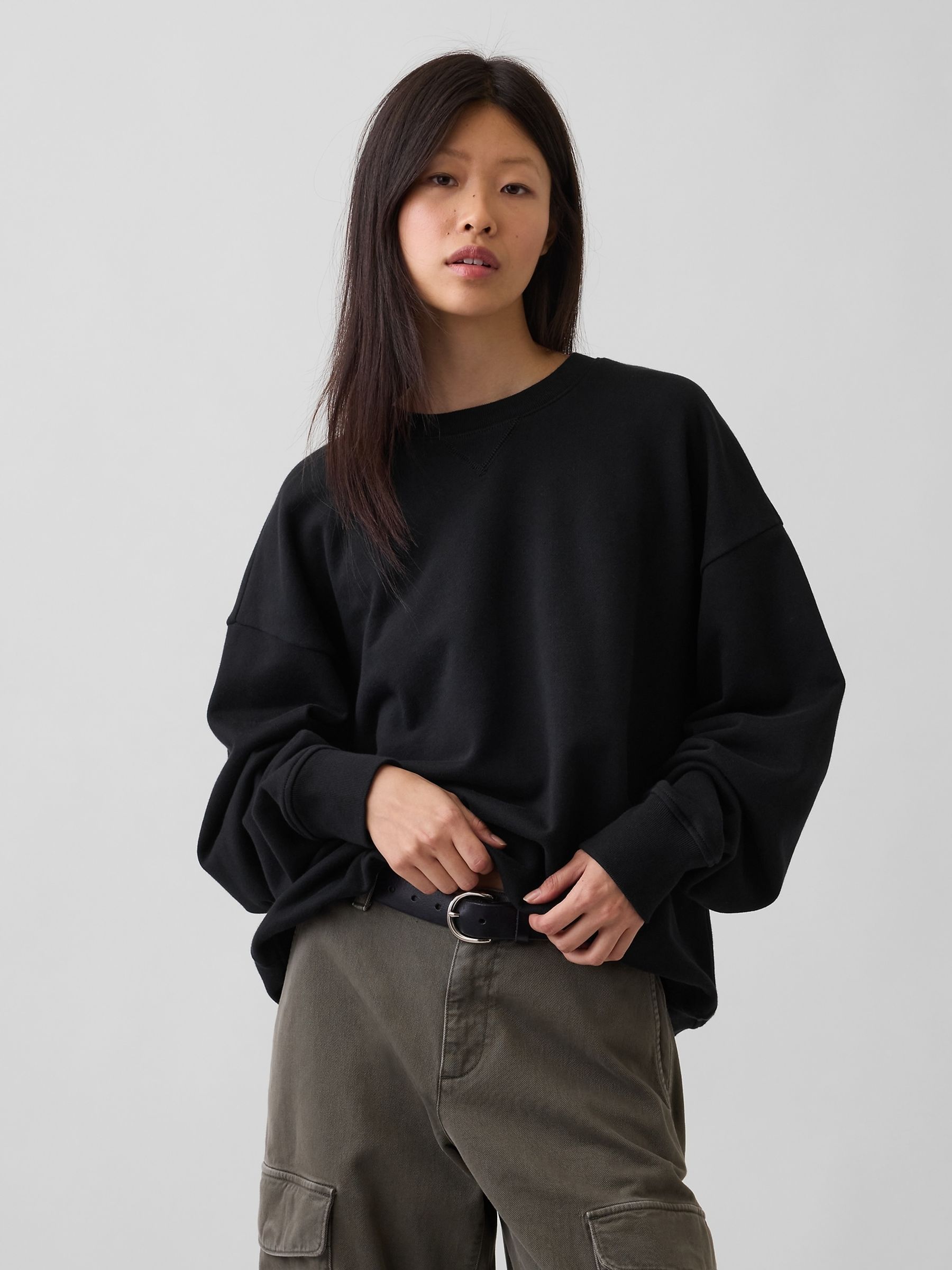 Black Heavyweight Oversized Sweatshirt - Image 5 of 5 Black Heavyweight Oversized Sweatshirt - Image 5 of 5
