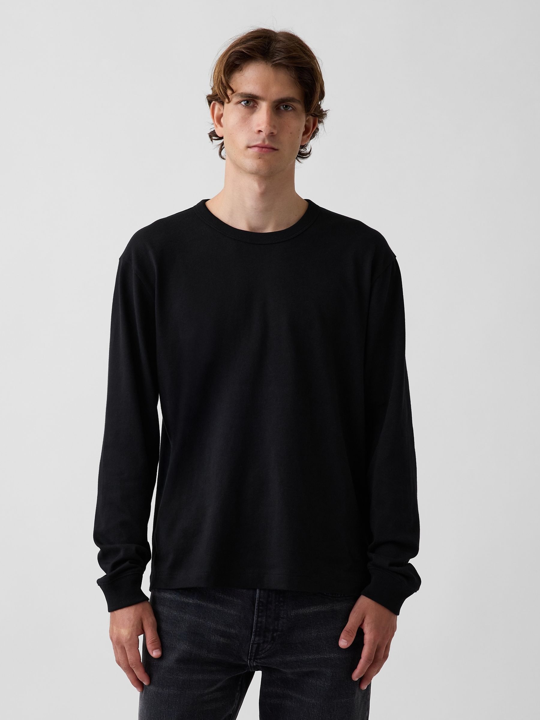 Black Heavyweight Relaxed Long Sleeve T-Shirt - Image 1 of 4
