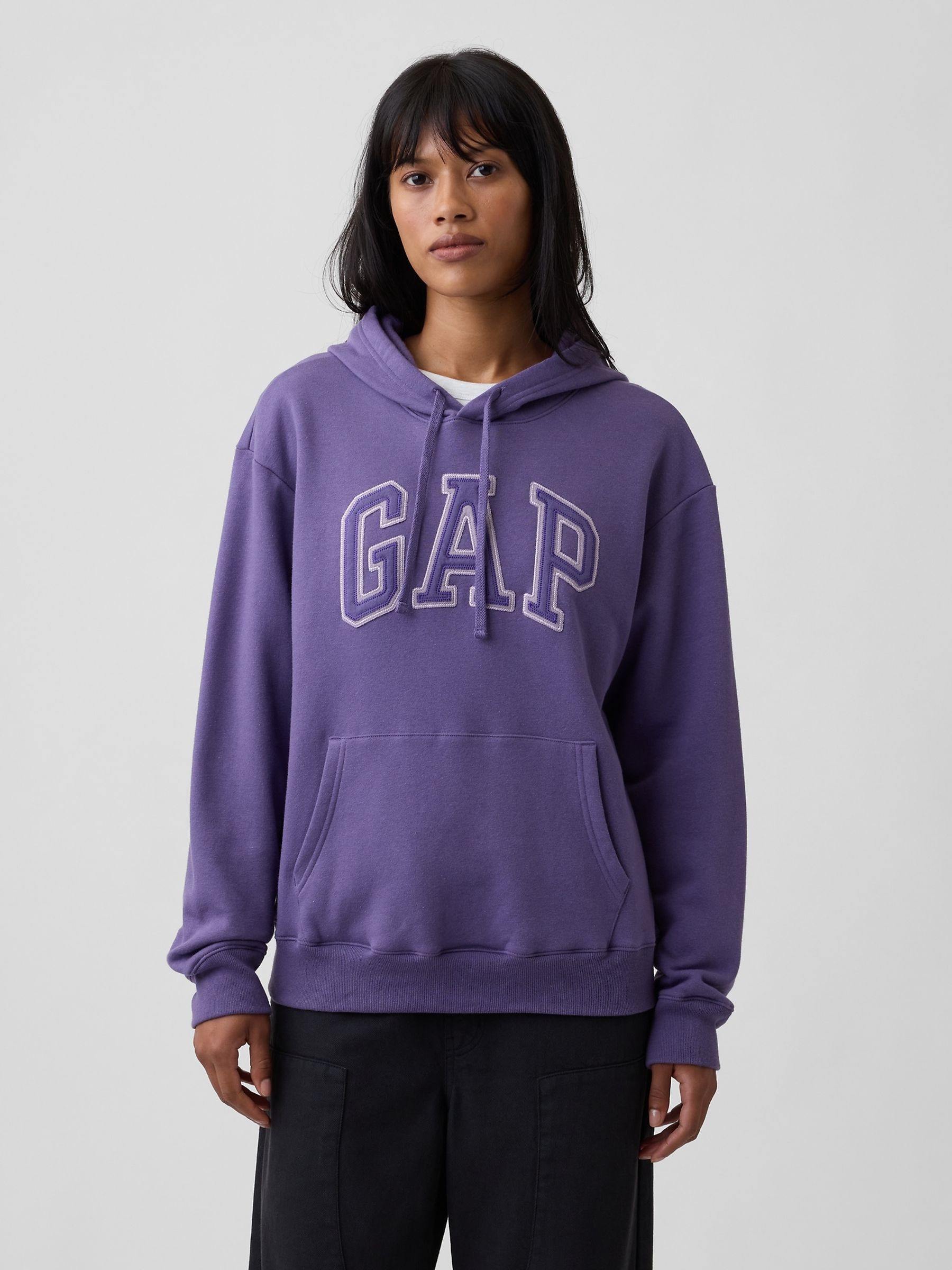 Dark Purple Relaxed Logo Hoodie - Image 1 of 5
