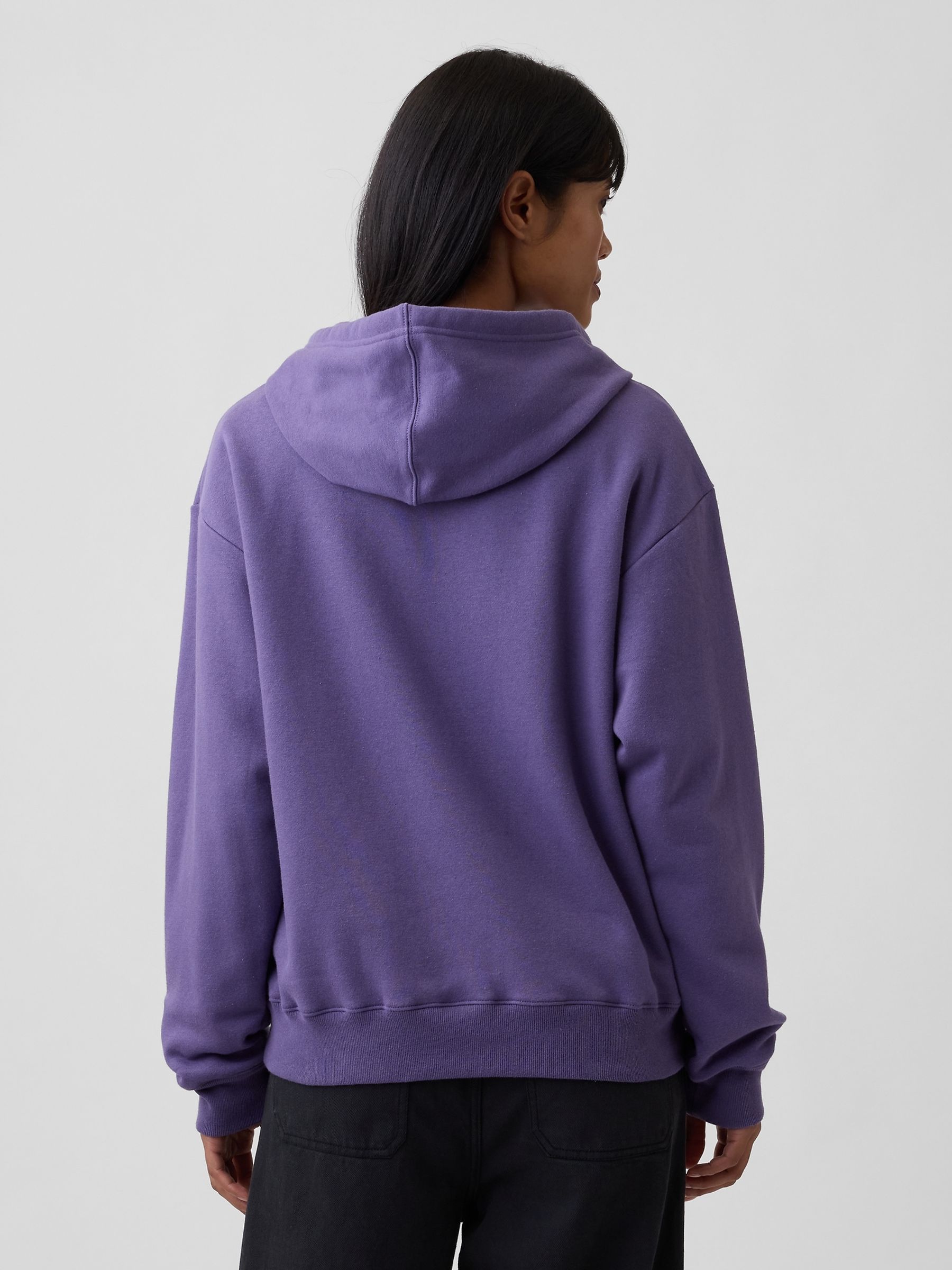 Dark Purple Relaxed Logo Hoodie - Image 2 of 5