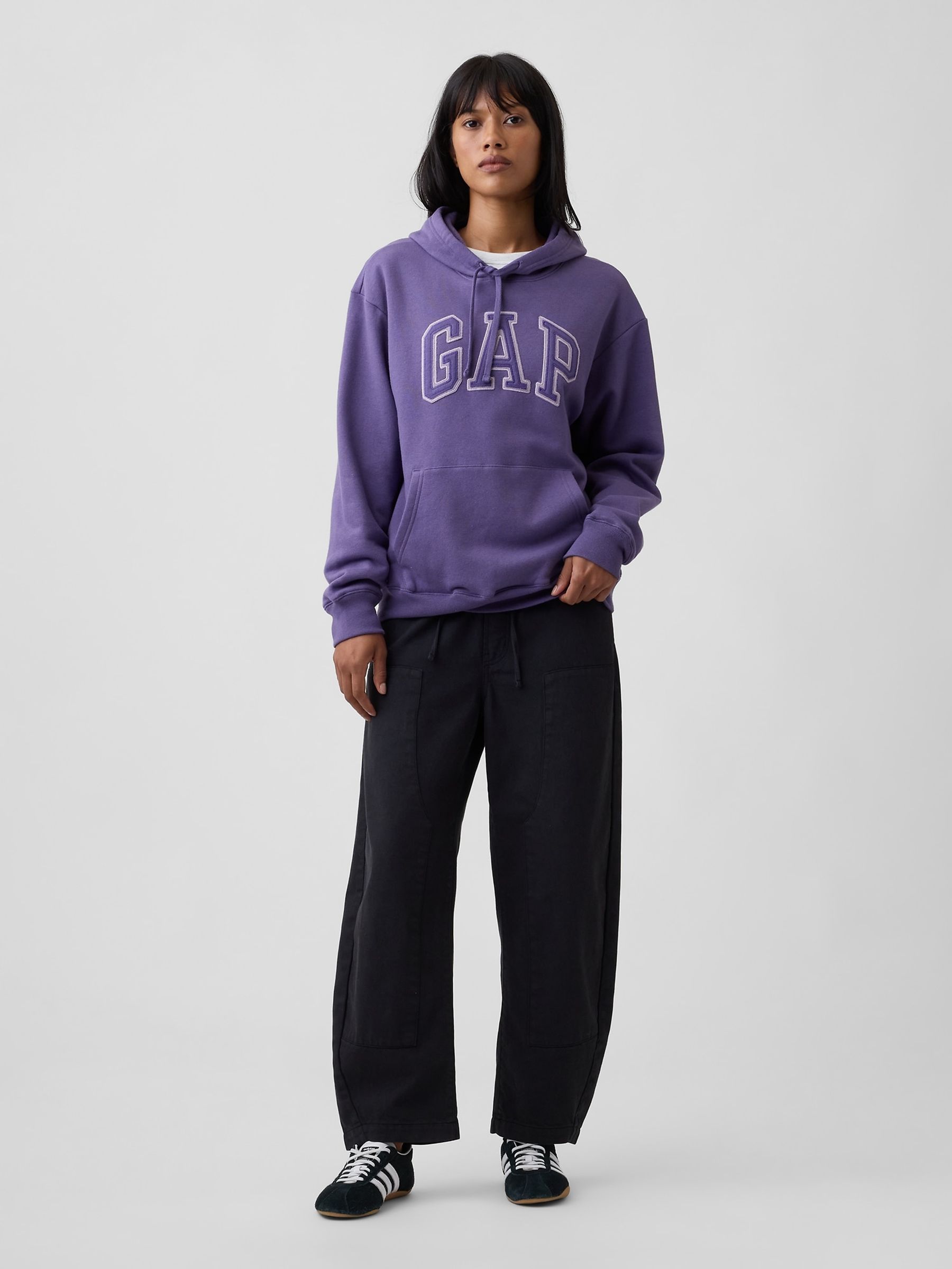 Dark Purple Relaxed Logo Hoodie - Image 3 of 5
