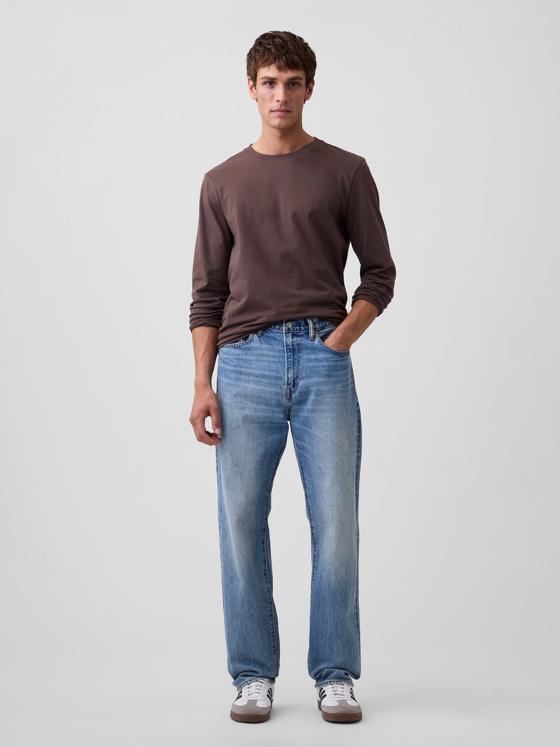 Brown Everyday Soft Relaxed Stripe Long Sleeve T-Shirt - Image 3 of 5