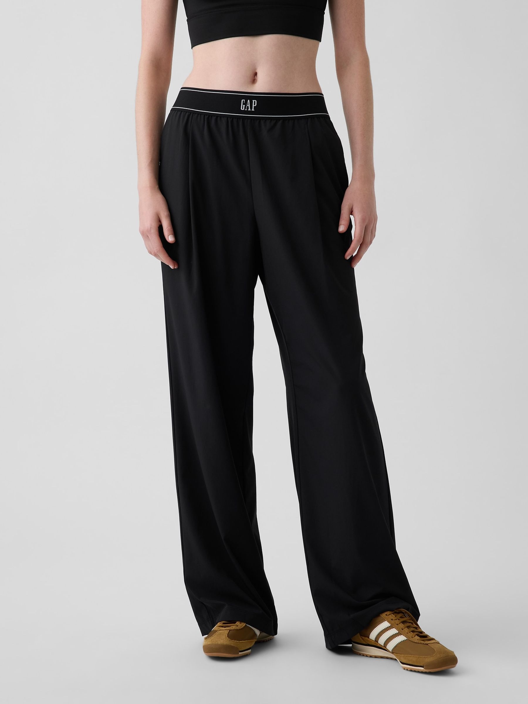 Black Fit Pleated Easy Logo Trousers - Image 1 of 6