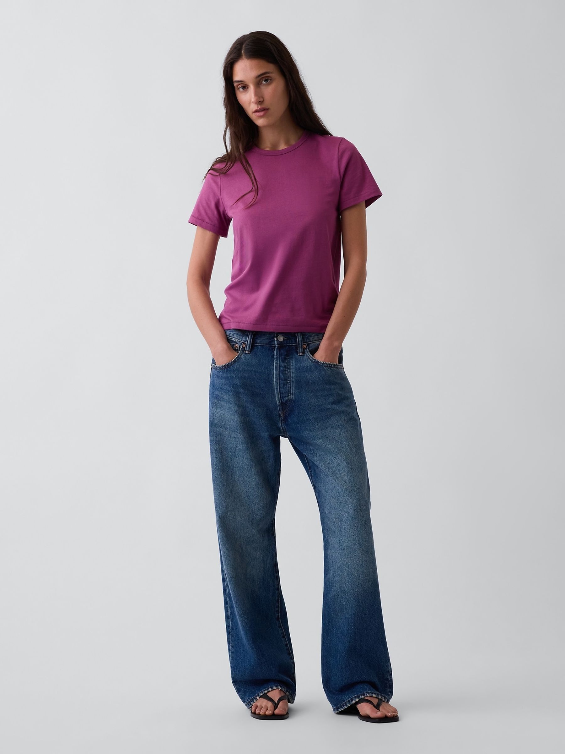 Magenta Pink Vintage Soft Short Sleeve T-Shirt - Image 3 of 4