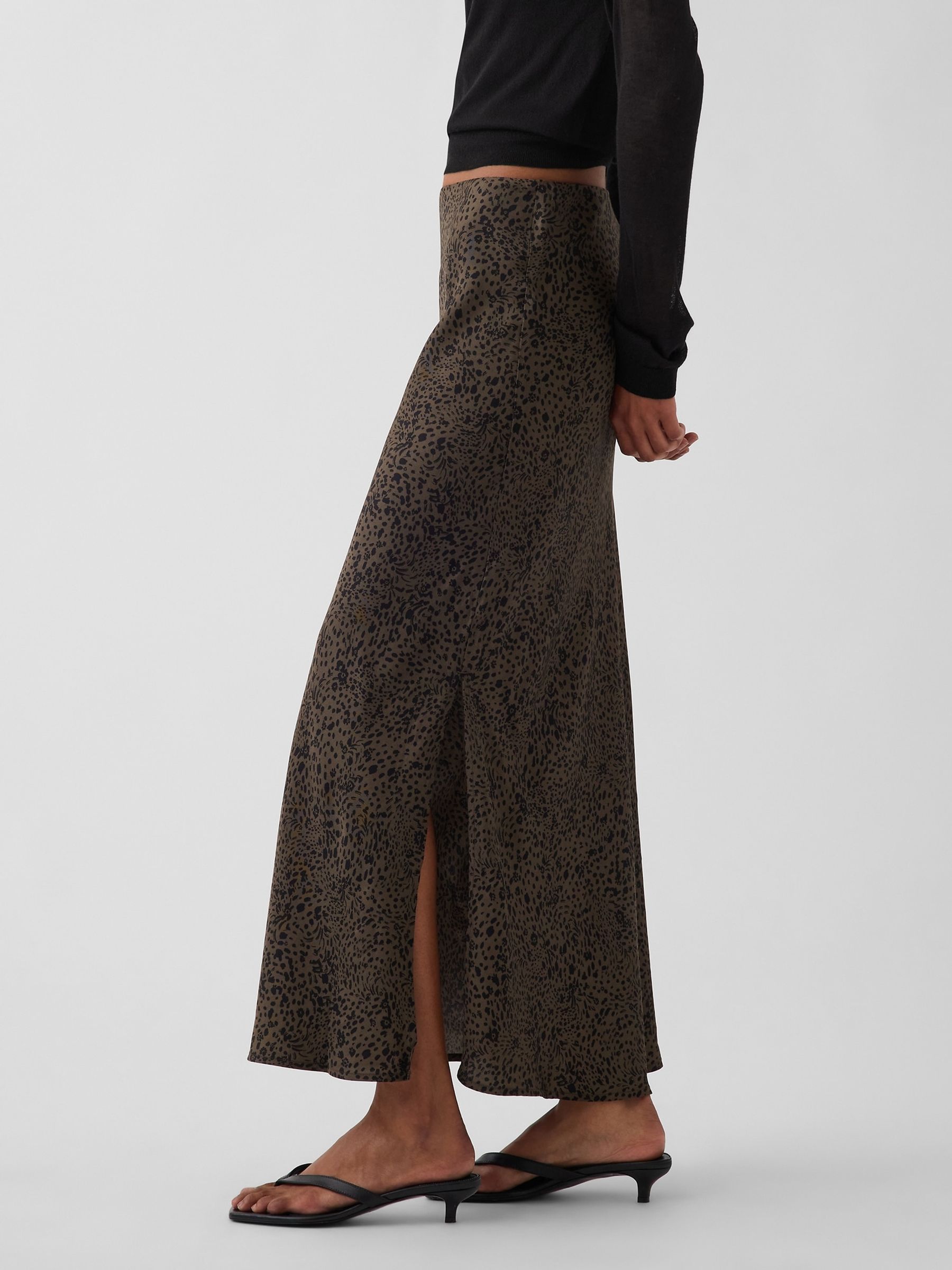 Leopard Maxi Slip Skirt - Image 3 of 4