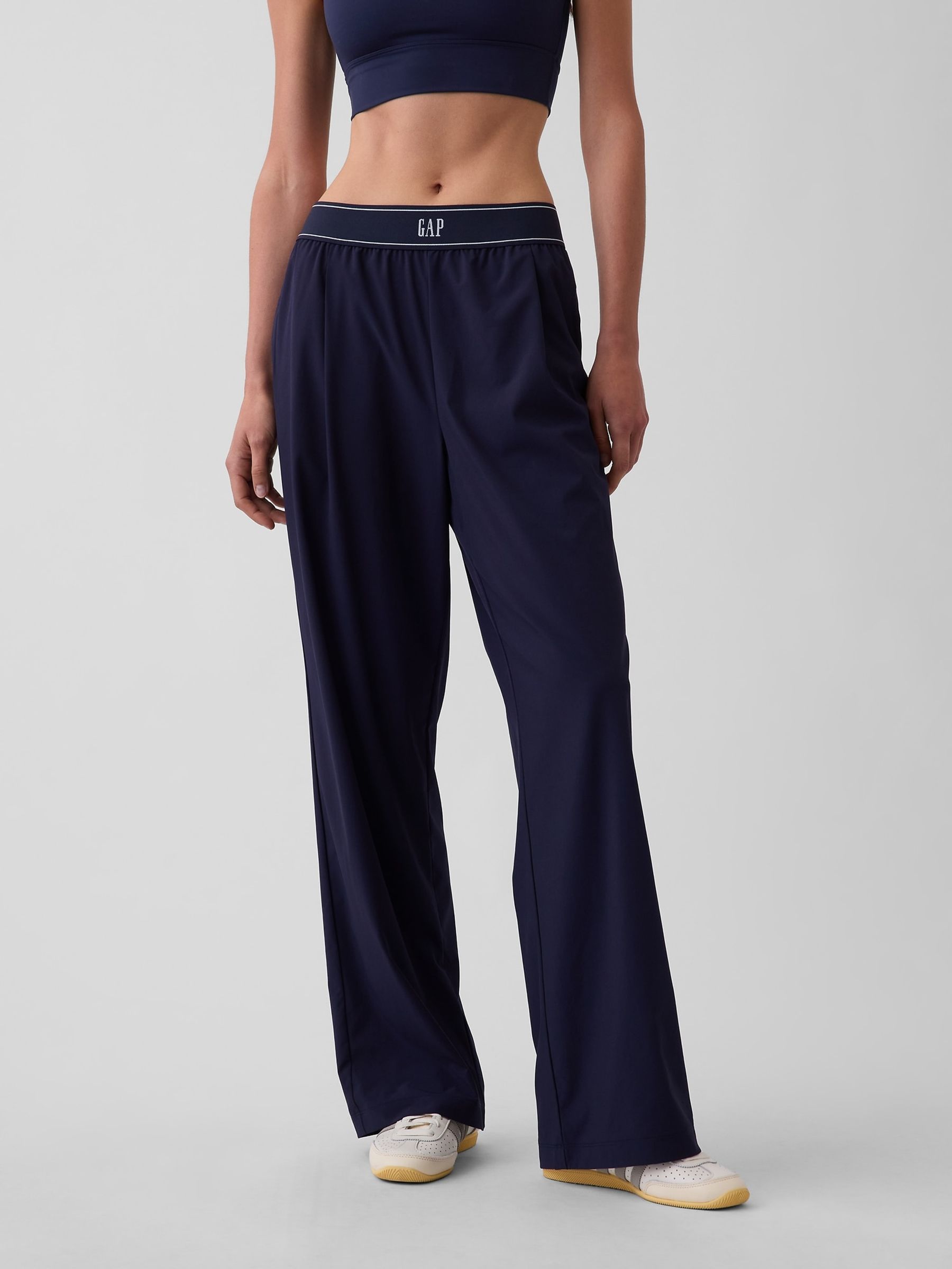 Navy Fit Pleated Easy Logo Trousers - Image 1 of 6 Navy Fit Pleated Easy Logo Trousers - Image 1 of 6