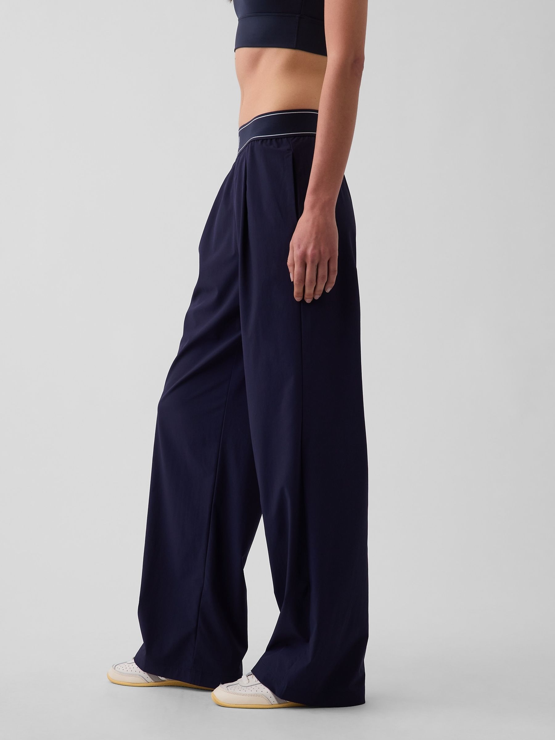 Navy Fit Pleated Easy Logo Trousers - Image 3 of 6