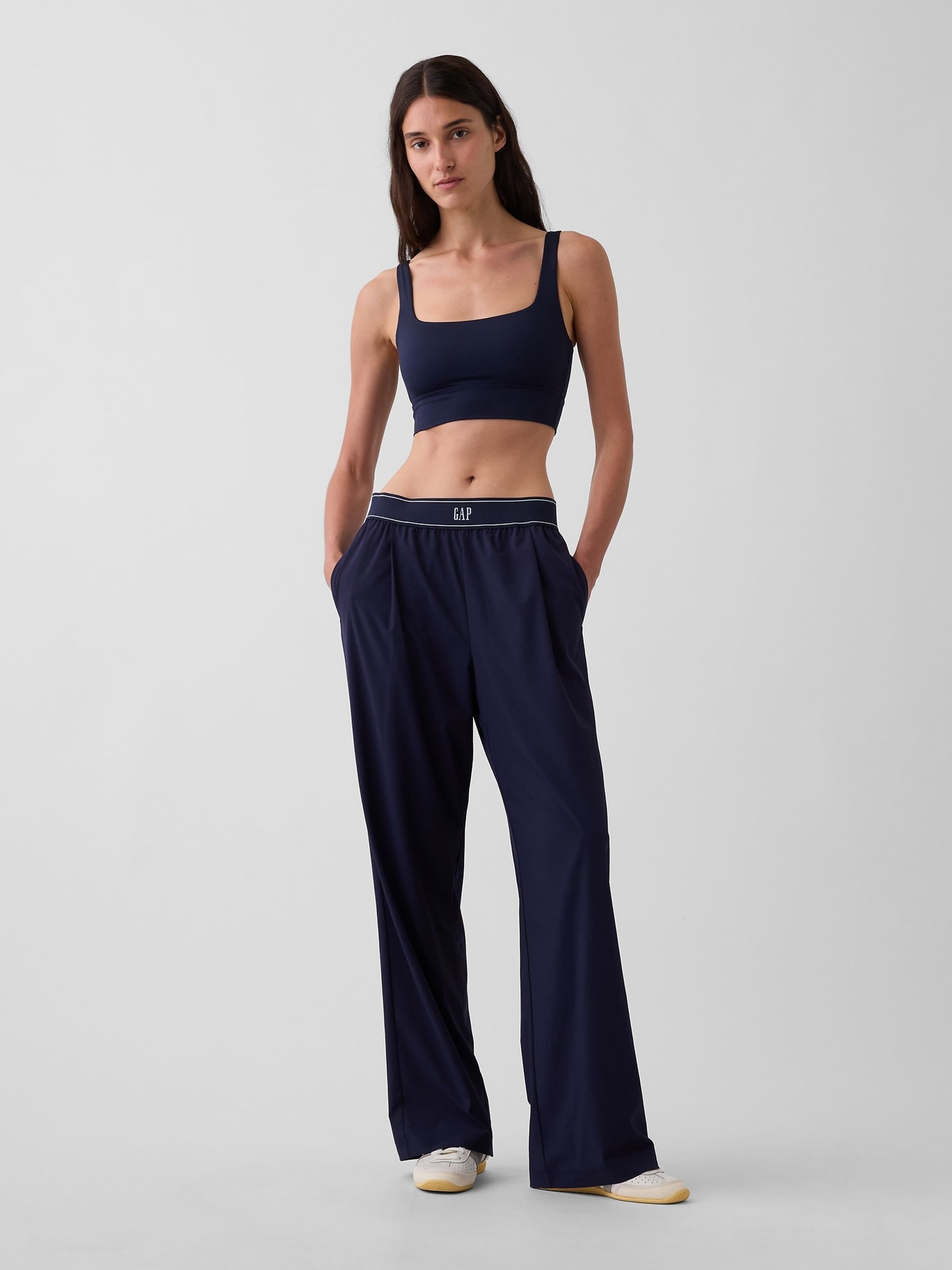 Navy Fit Pleated Easy Logo Trousers - Image 4 of 6