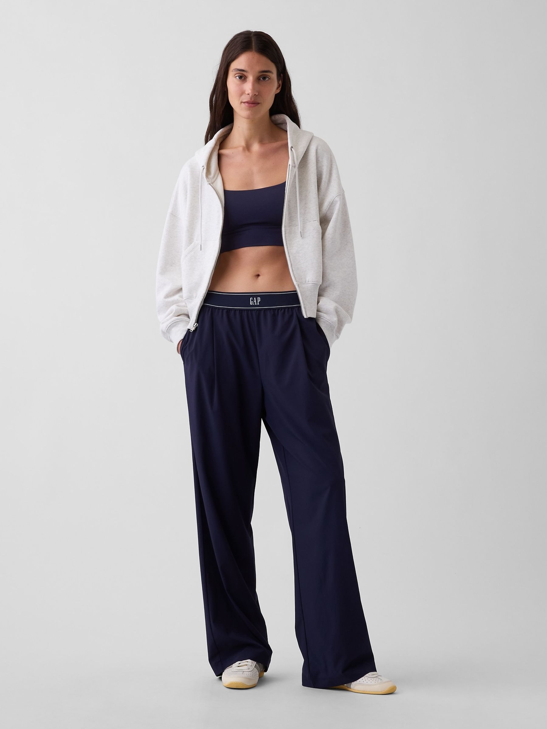 Navy Fit Pleated Easy Logo Trousers - Image 5 of 6