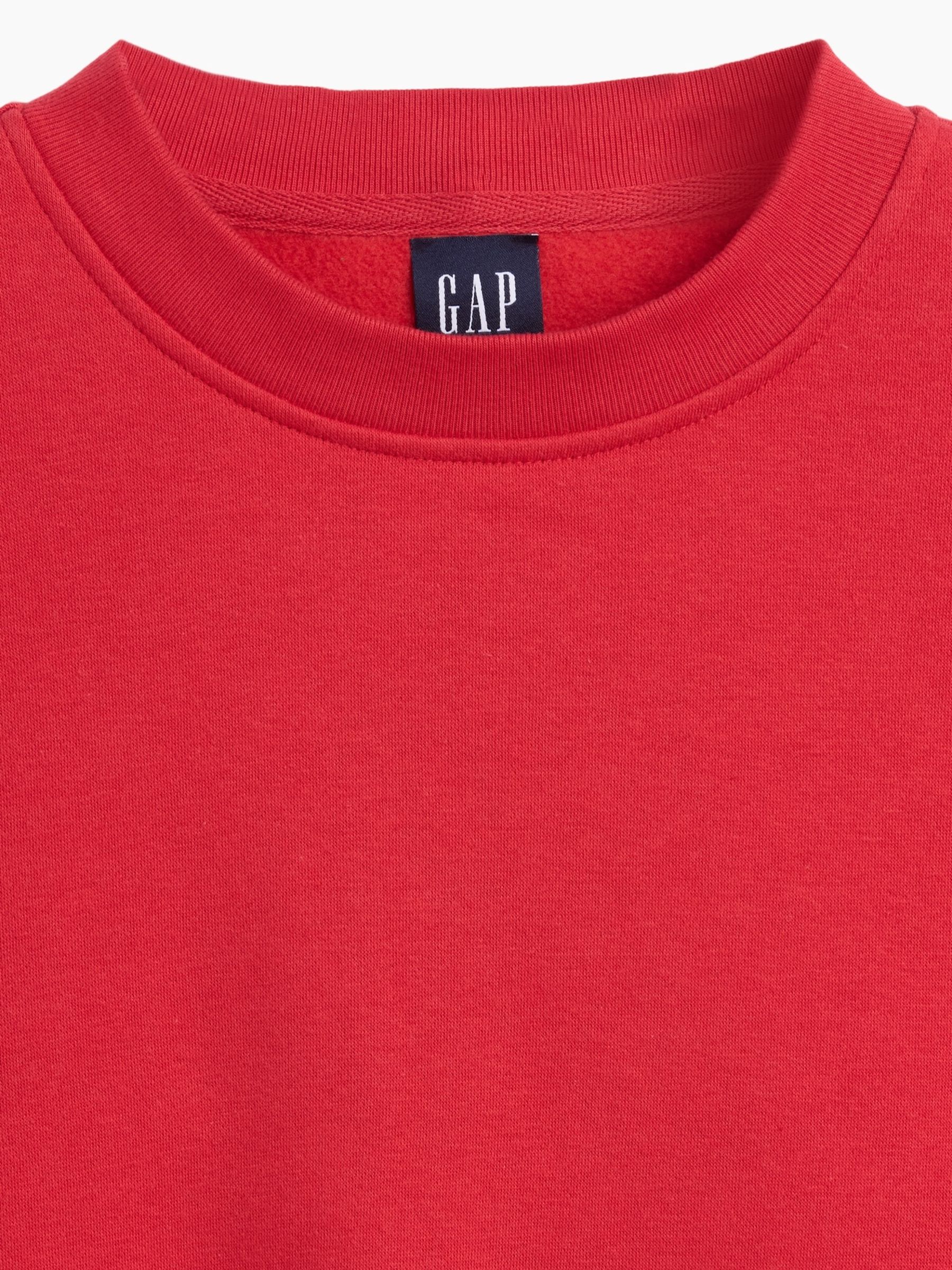 Red Vintage Soft Oversized Split-Hem Sweatshirt - Image 4 of 4 Red Vintage Soft Oversized Split-Hem Sweatshirt - Image 4 of 4