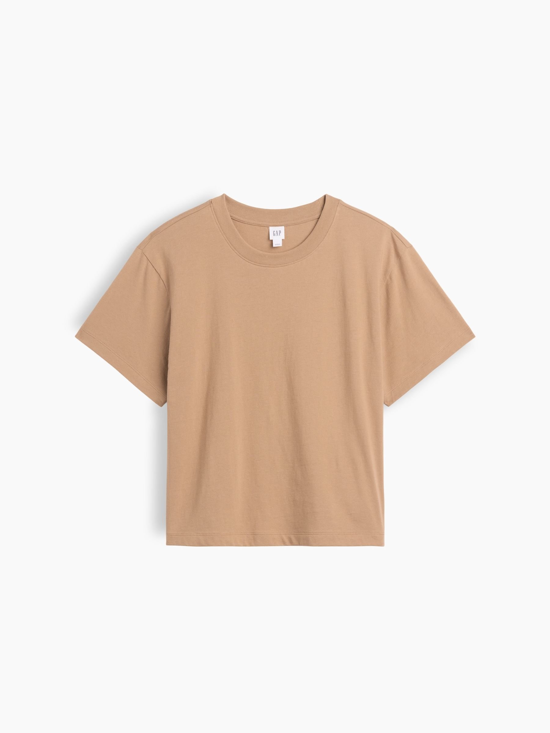 Light Brown Boxy Crew Neck T-Shirt - Image 5 of 5