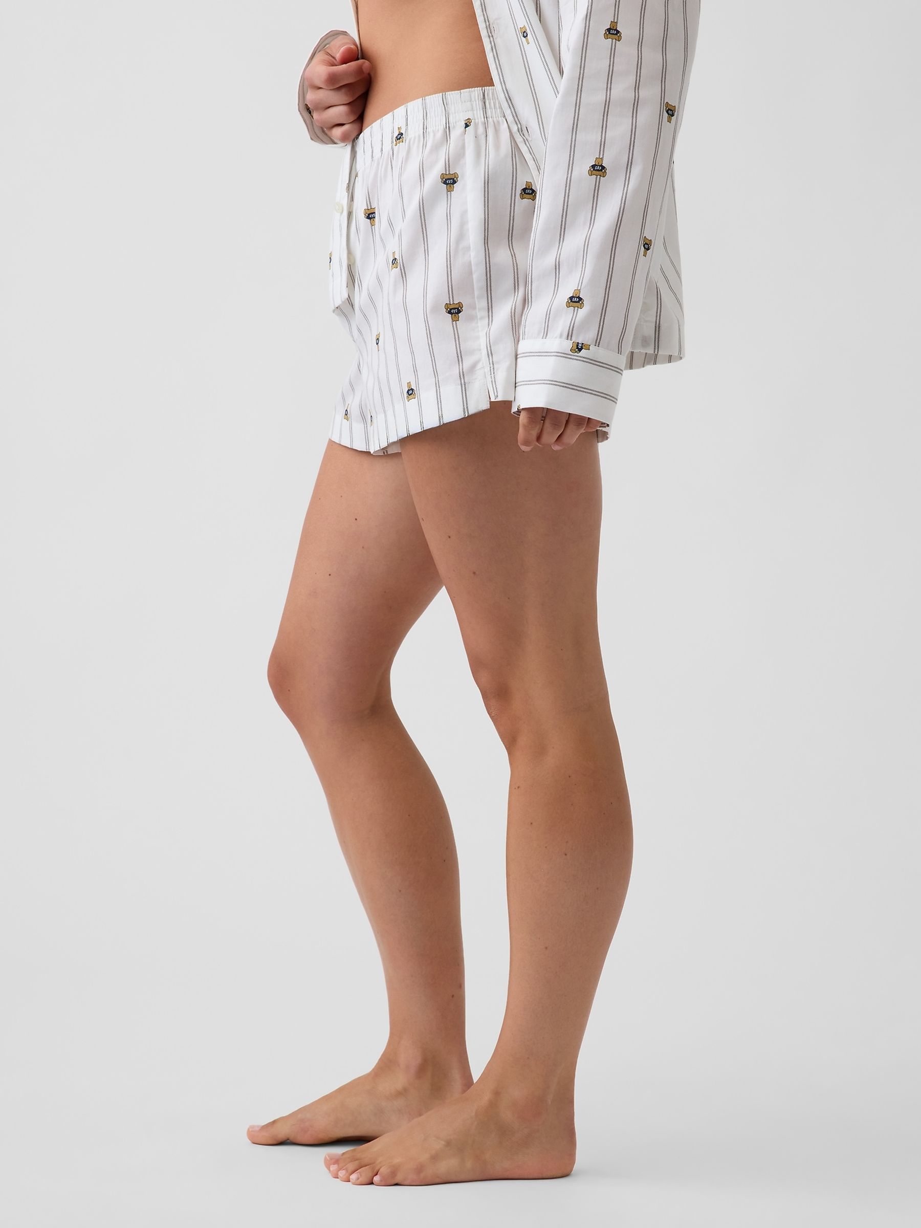 Stripe Brannan Bear Poplin Pyjamas Boxer Shorts - Image 3 of 5