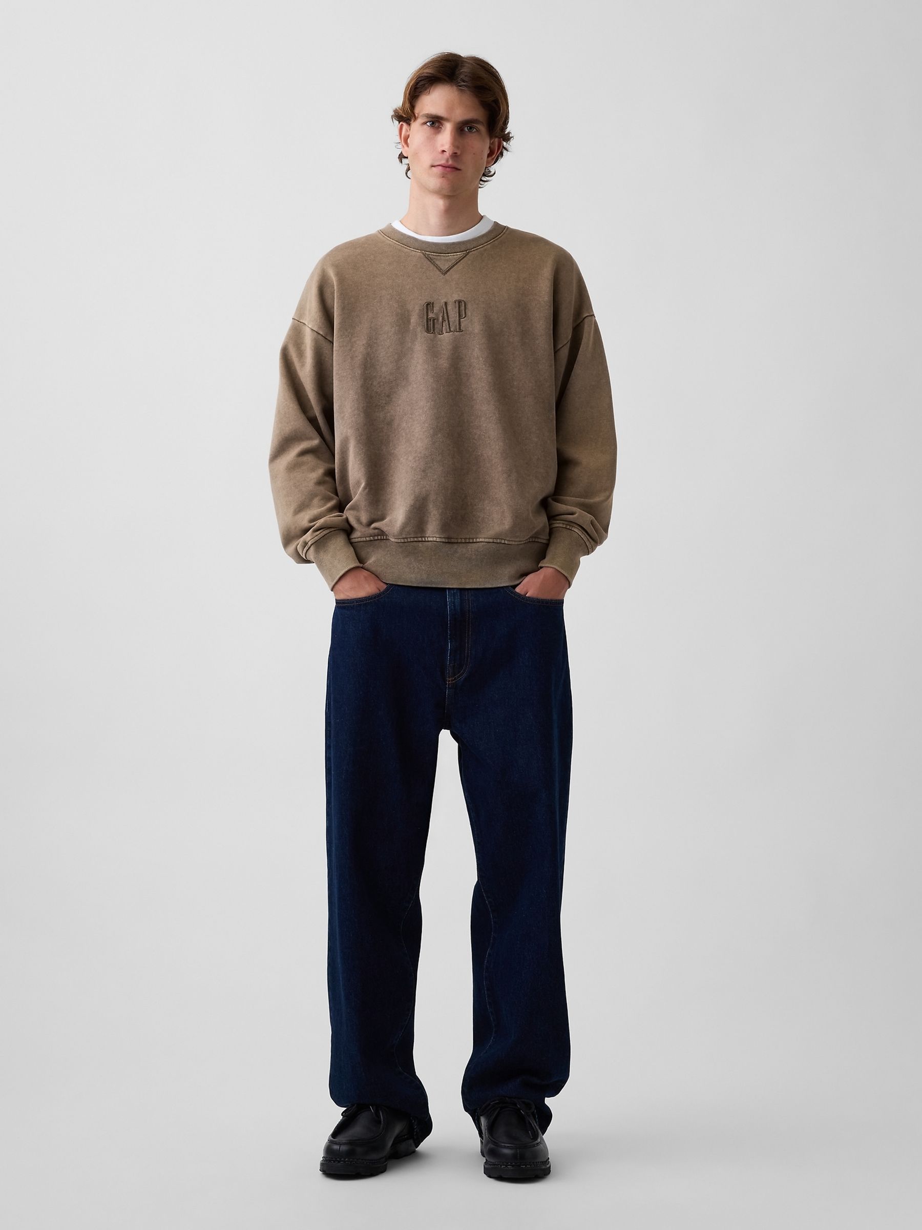 Brown Heavyweight Oversized Logo Sweatshirt - Image 3 of 5