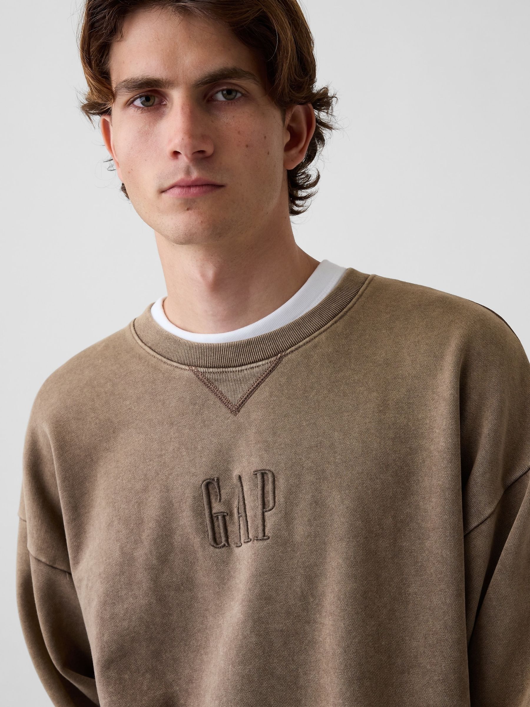 Brown Heavyweight Oversized Logo Sweatshirt - Image 4 of 5