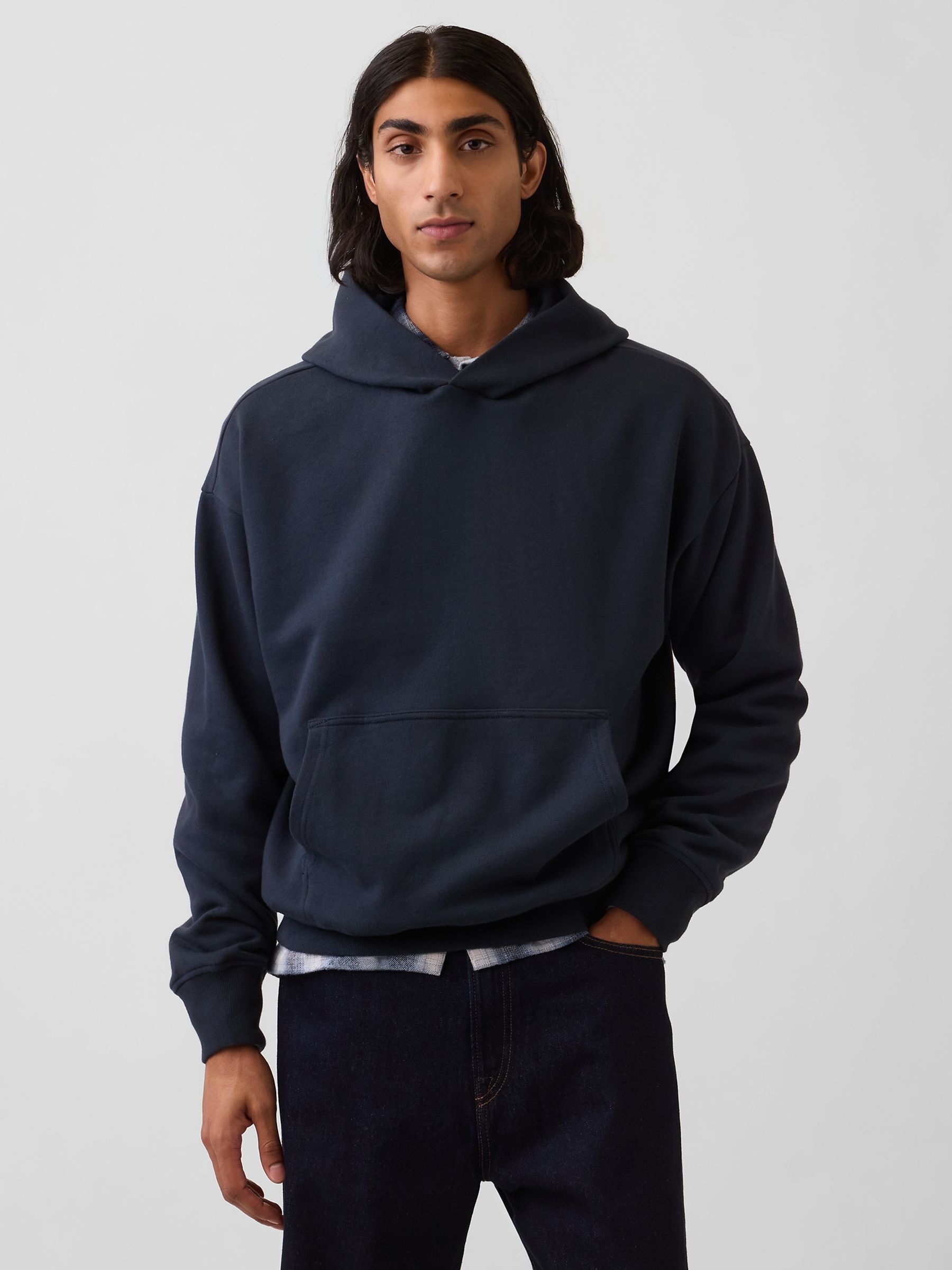 Navy Heavyweight Oversized Hoodie - Image 1 of 4