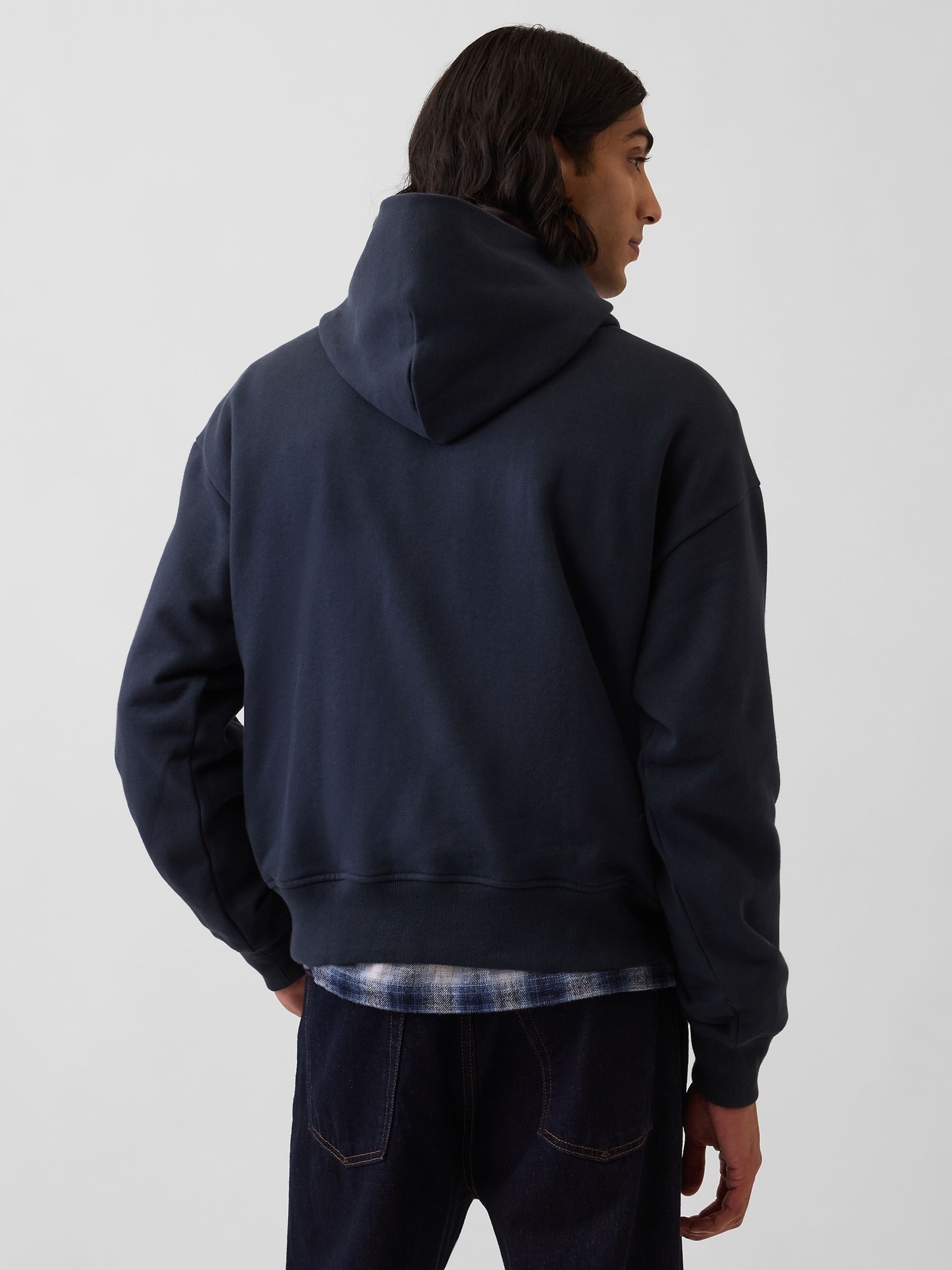 Navy Heavyweight Oversized Hoodie - Image 2 of 4