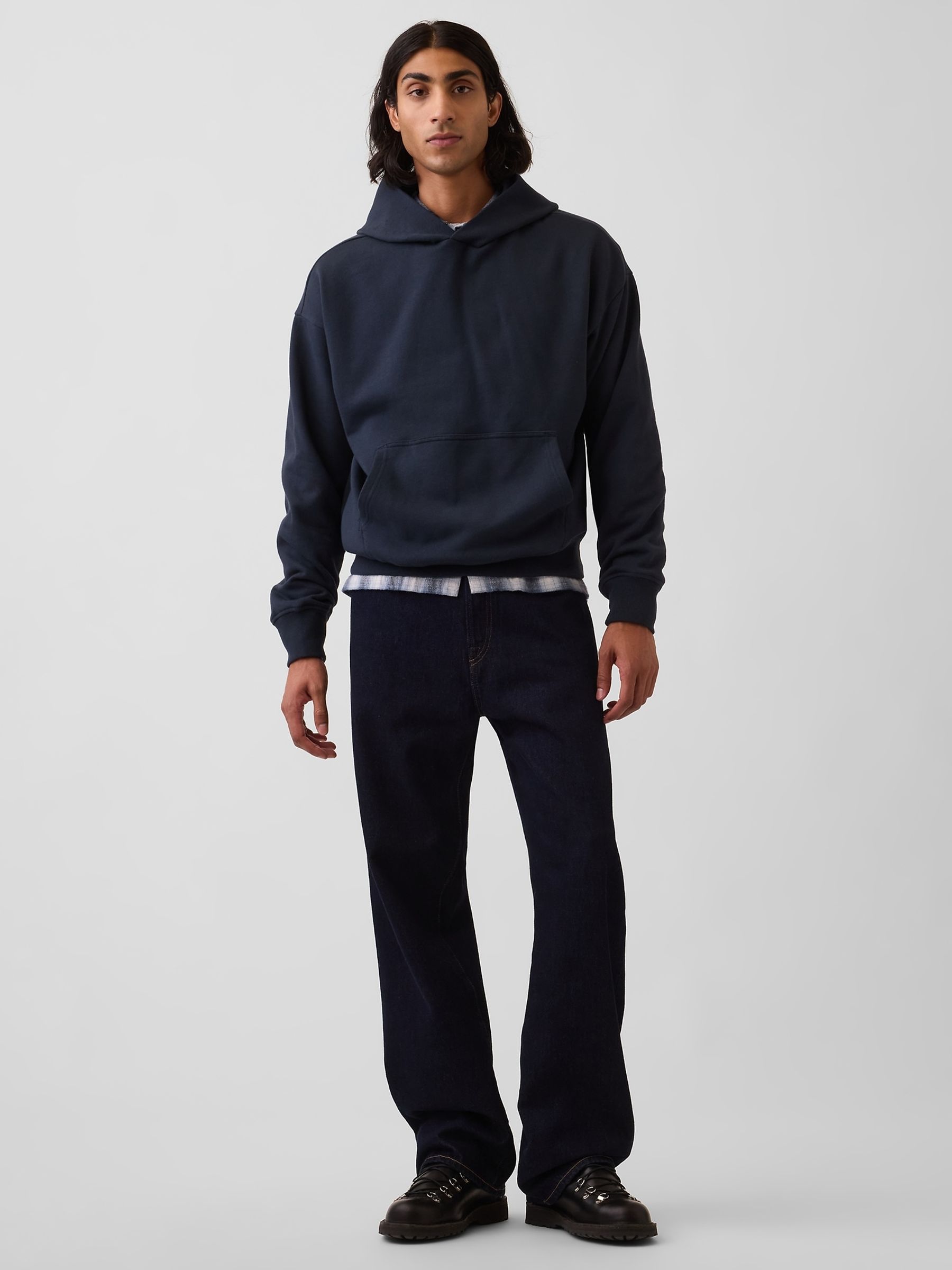 Navy Heavyweight Oversized Hoodie - Image 3 of 4
