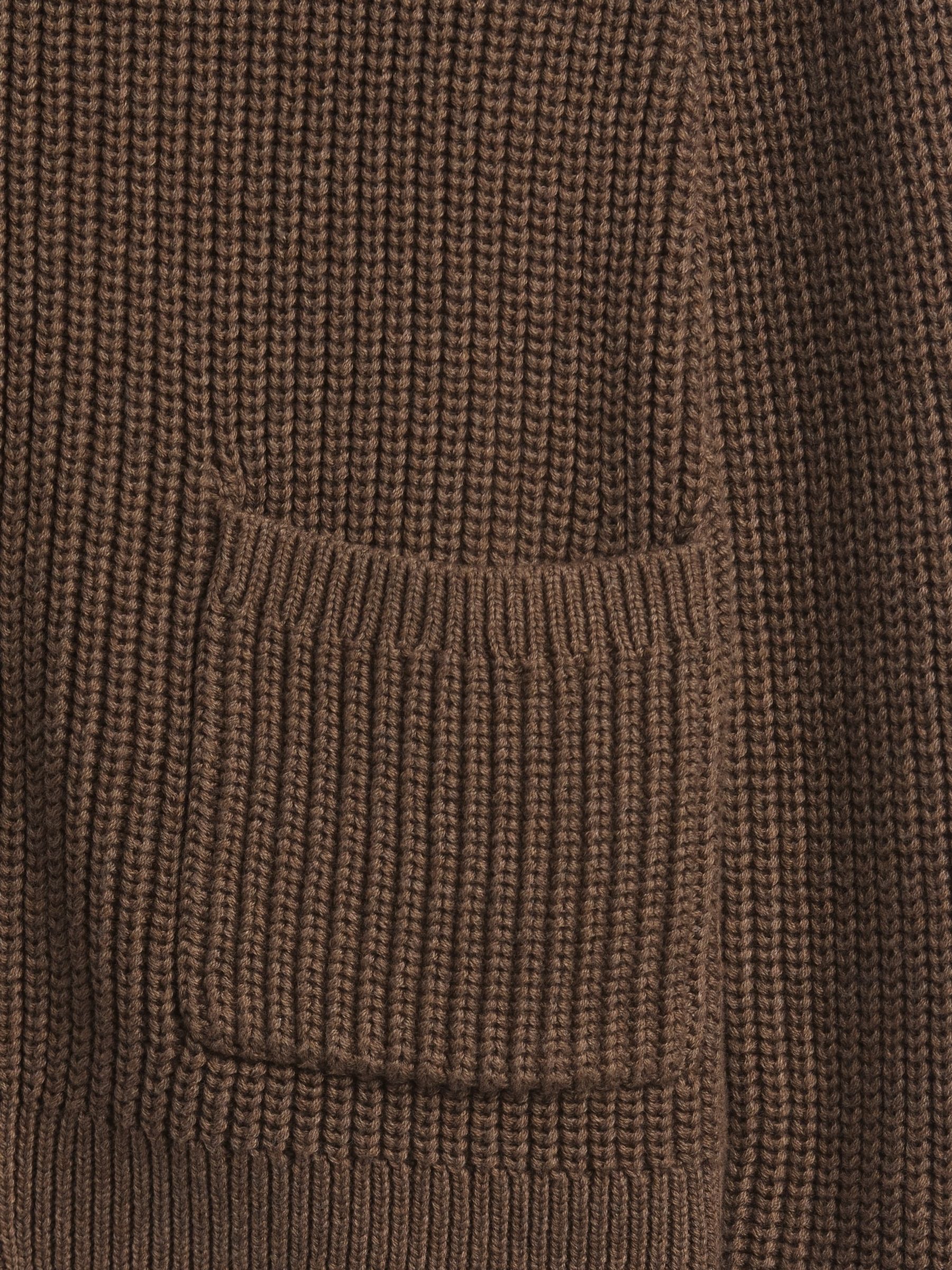 Brown Zip-Up Cardigan - Image 4 of 4 Brown Zip-Up Cardigan - Image 4 of 4