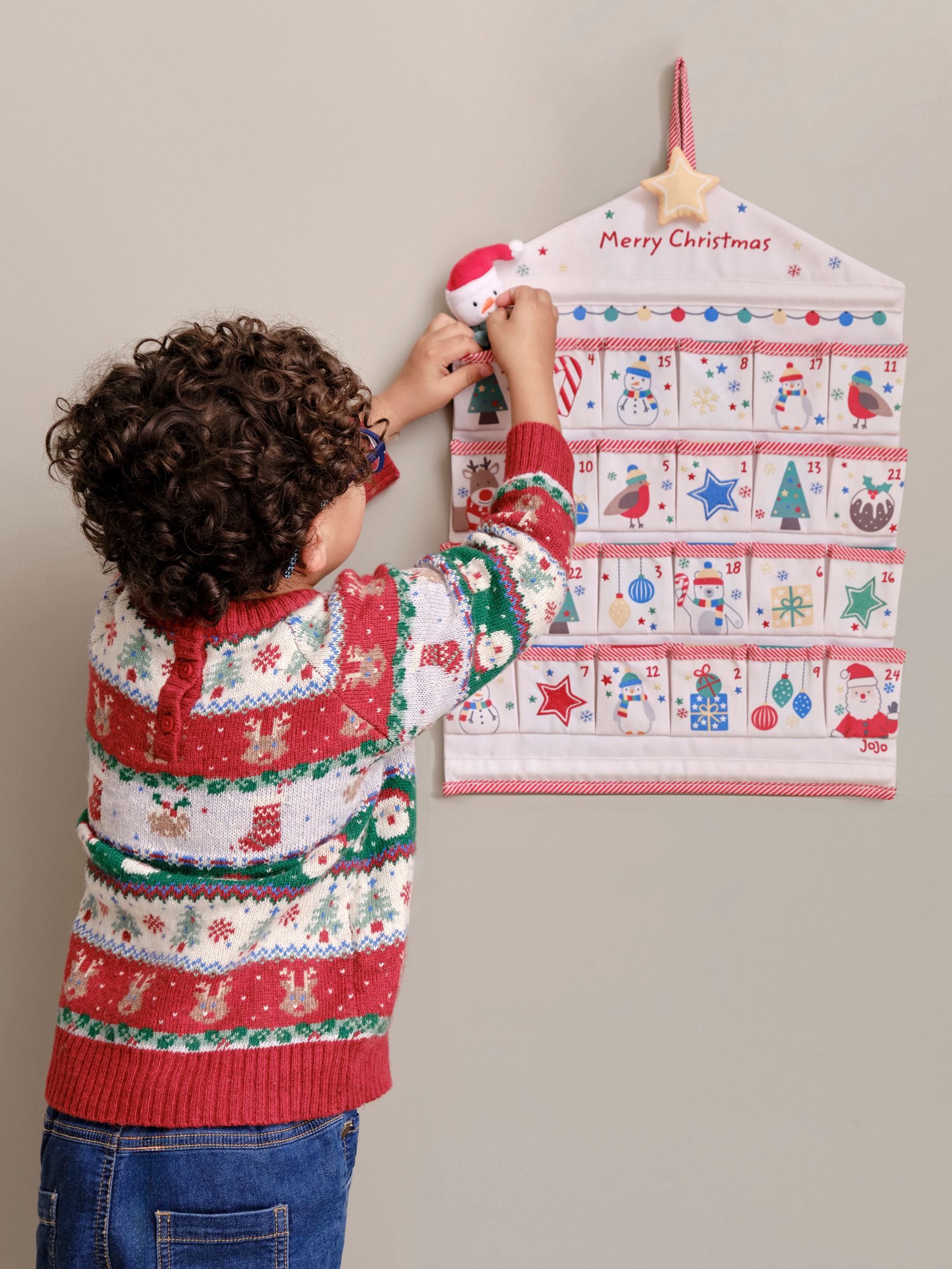 Fabric Hanging Advent Calendar - Image 1 of 5