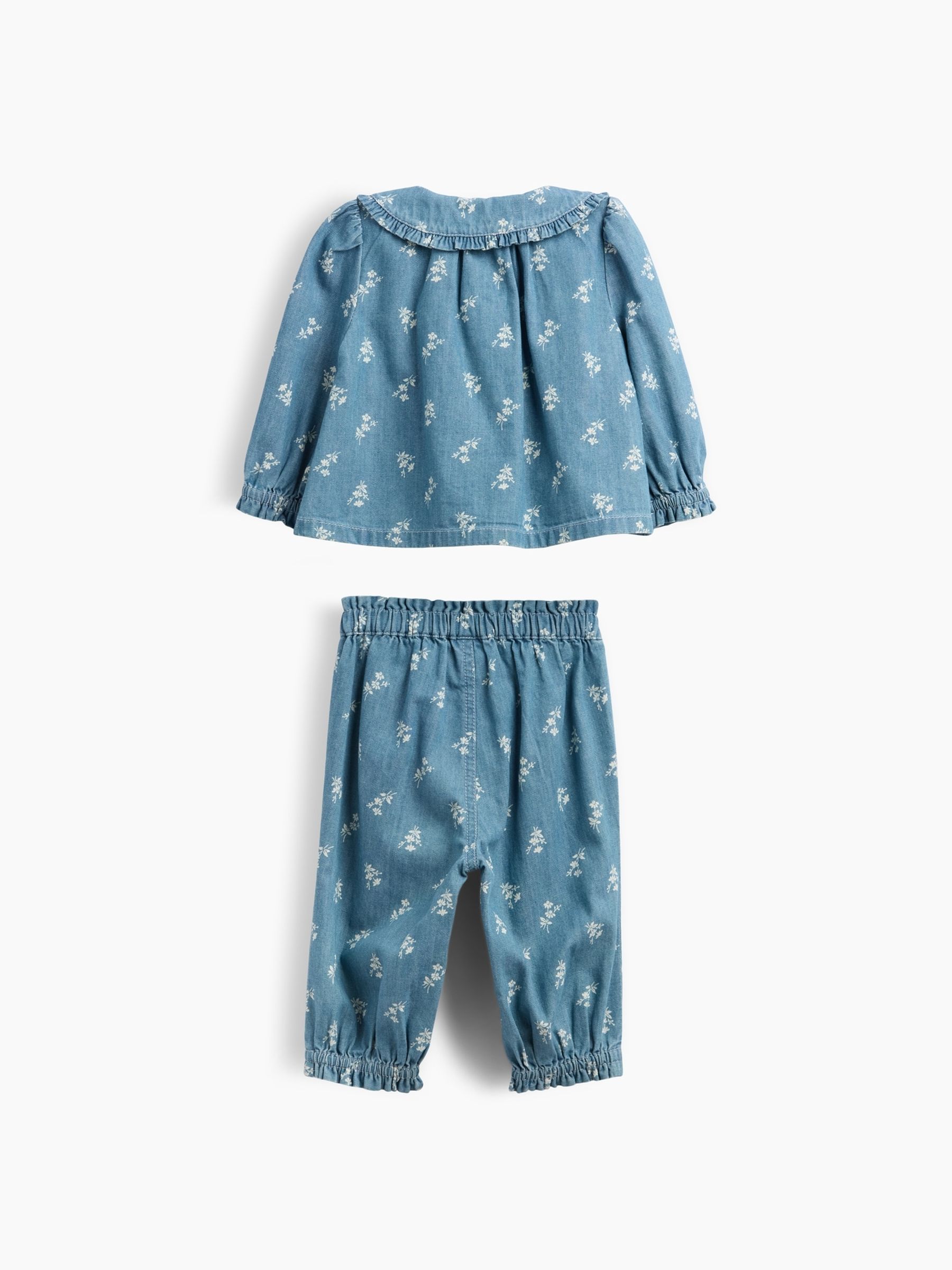 Mid Wash Floral Denim Top & Legging Set - Image 2 of 2