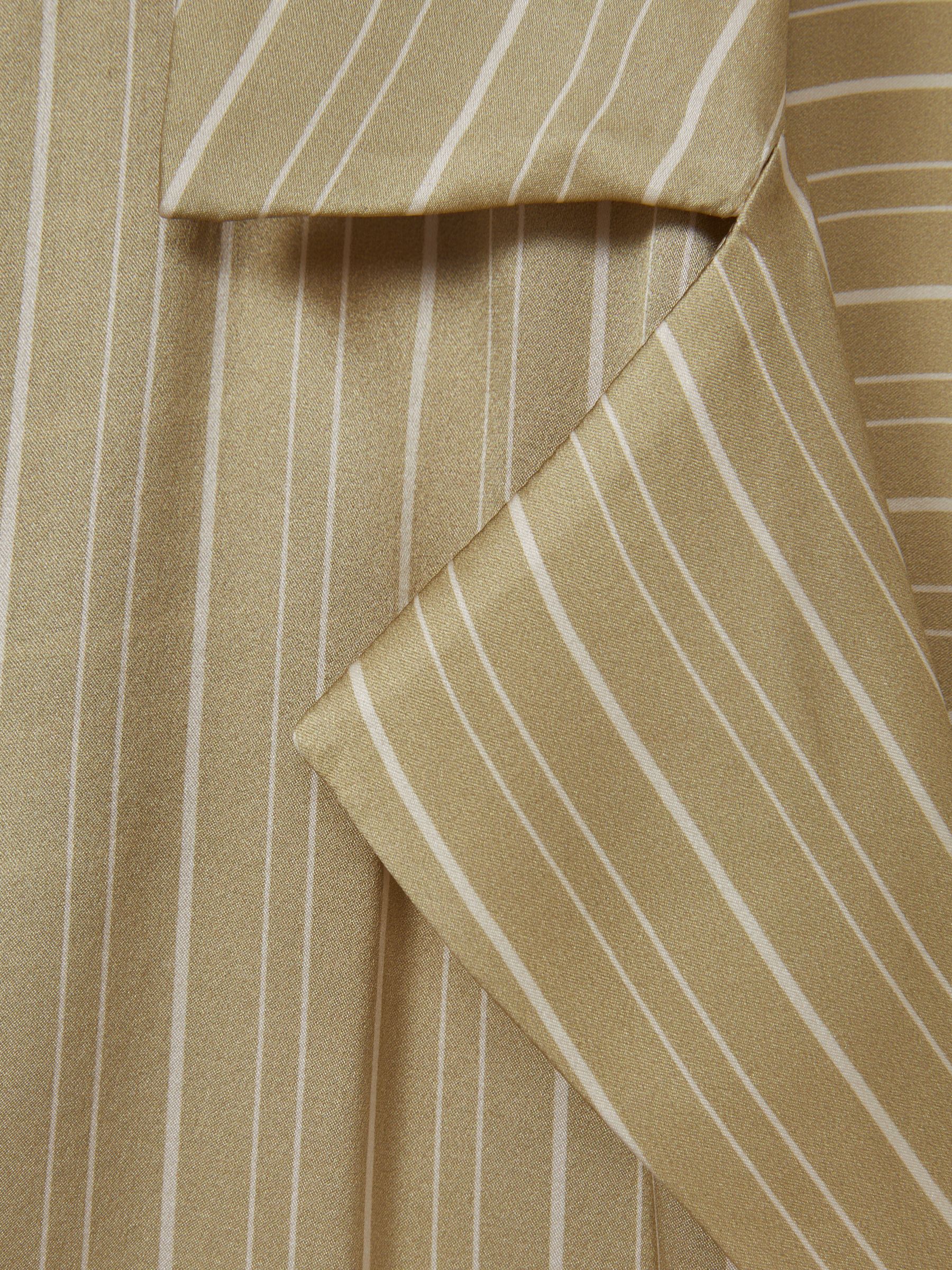 Paige Silk Striped Shirt in Olive - Image 5 of 5