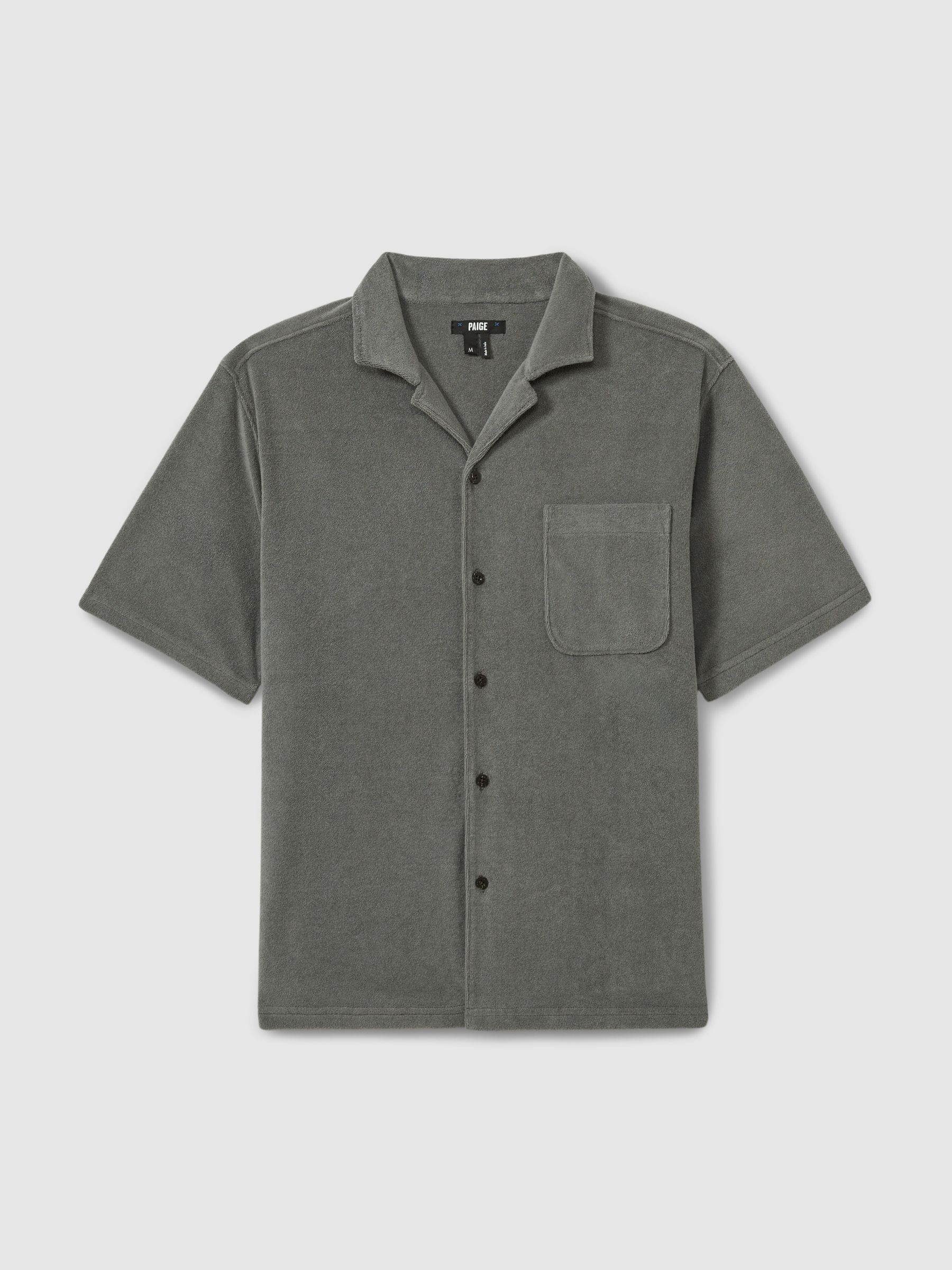 Paige Terry Cuban Collar Shirt in Grey - Image 2 of 6