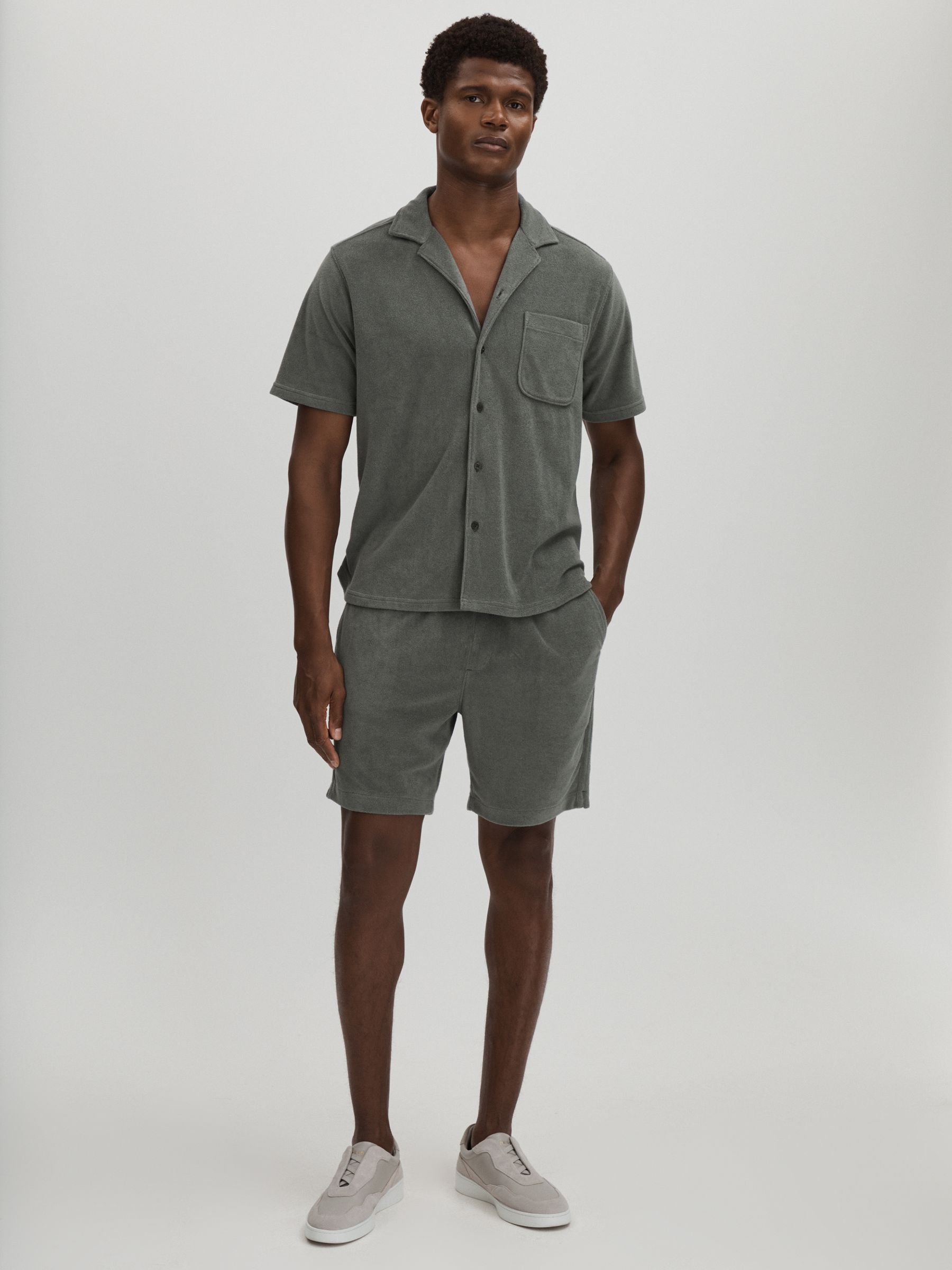 Paige Terry Cuban Collar Shirt in Grey - Image 3 of 6