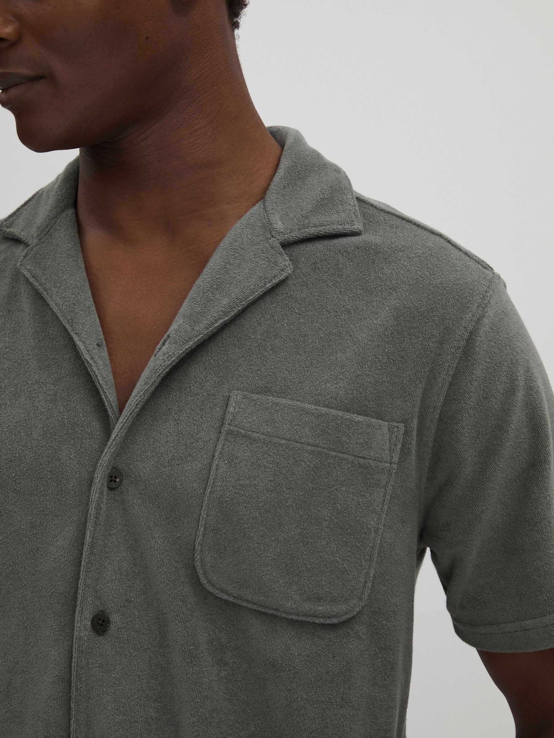 Paige Terry Cuban Collar Shirt in Grey - Image 4 of 6