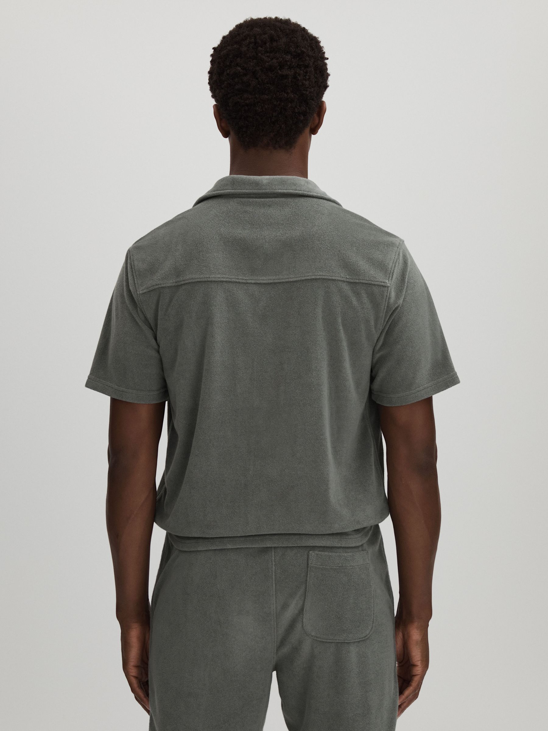Paige Terry Cuban Collar Shirt in Grey - Image 5 of 6