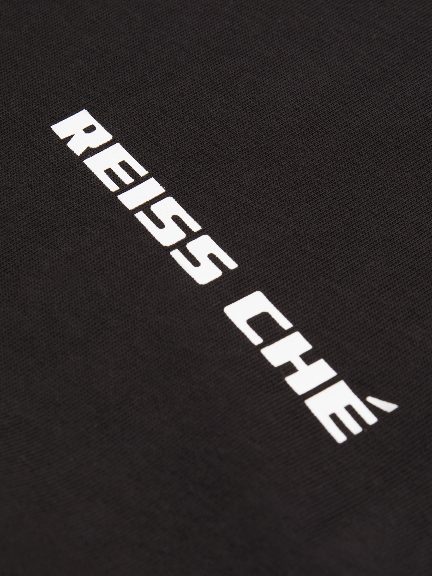 Reiss | Ché Oversized Cotton Aperitif Print T-Shirt in Black - Image 4 of 5